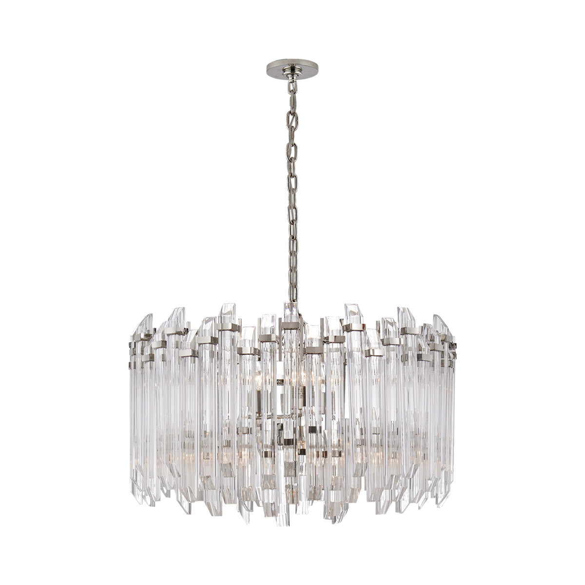 Adele Polished Nickel 20" Crystal-Accented Plug-in Chandelier