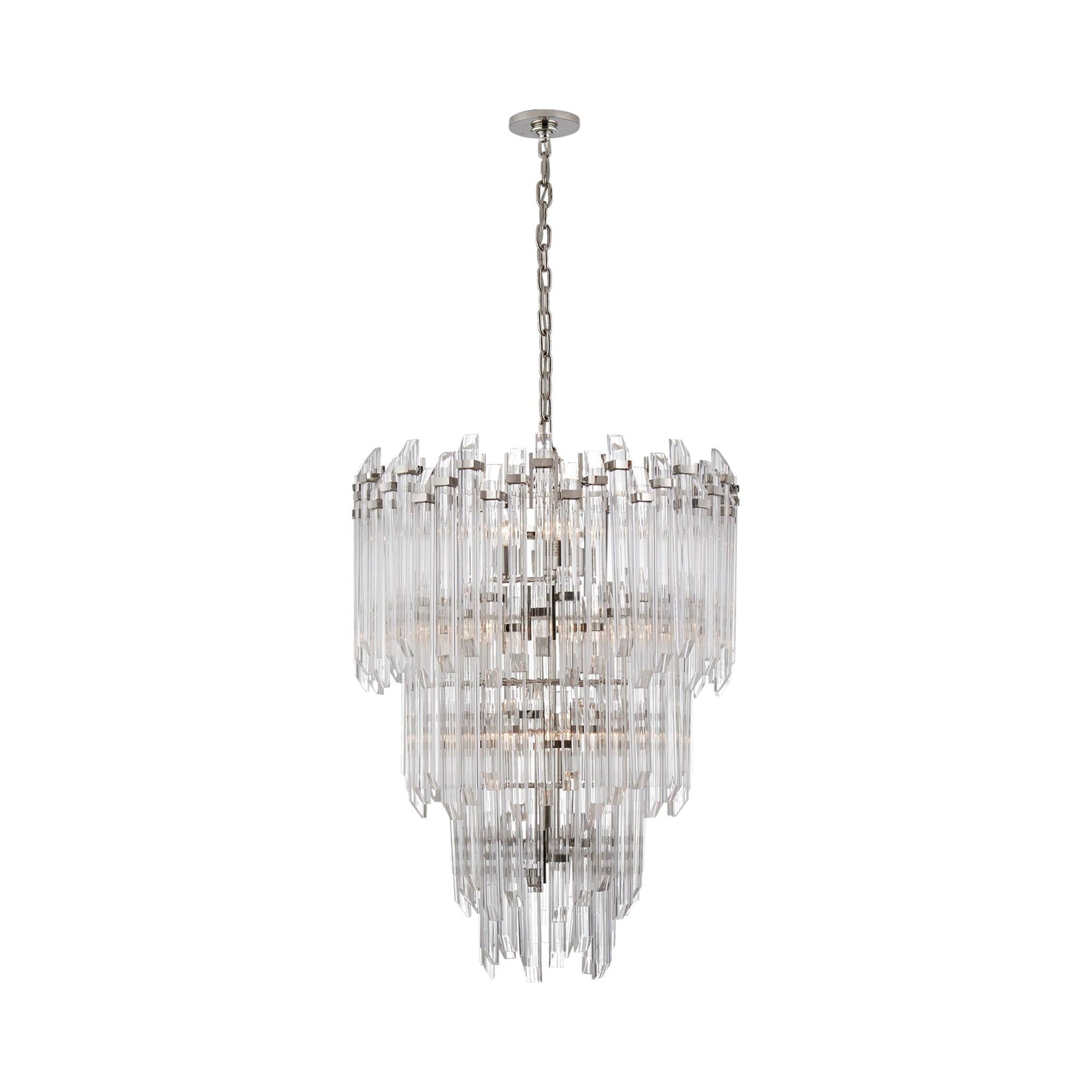 Adele 36.5" Nickel Crystal Candle Chandelier