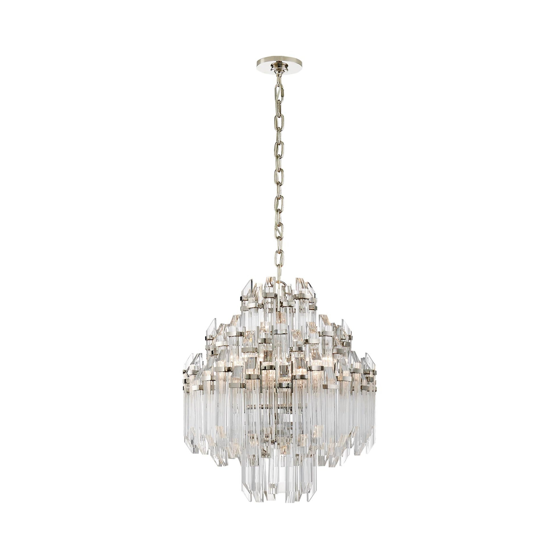 Polished Nickel Crystal Mini Chandelier with Candle Lights