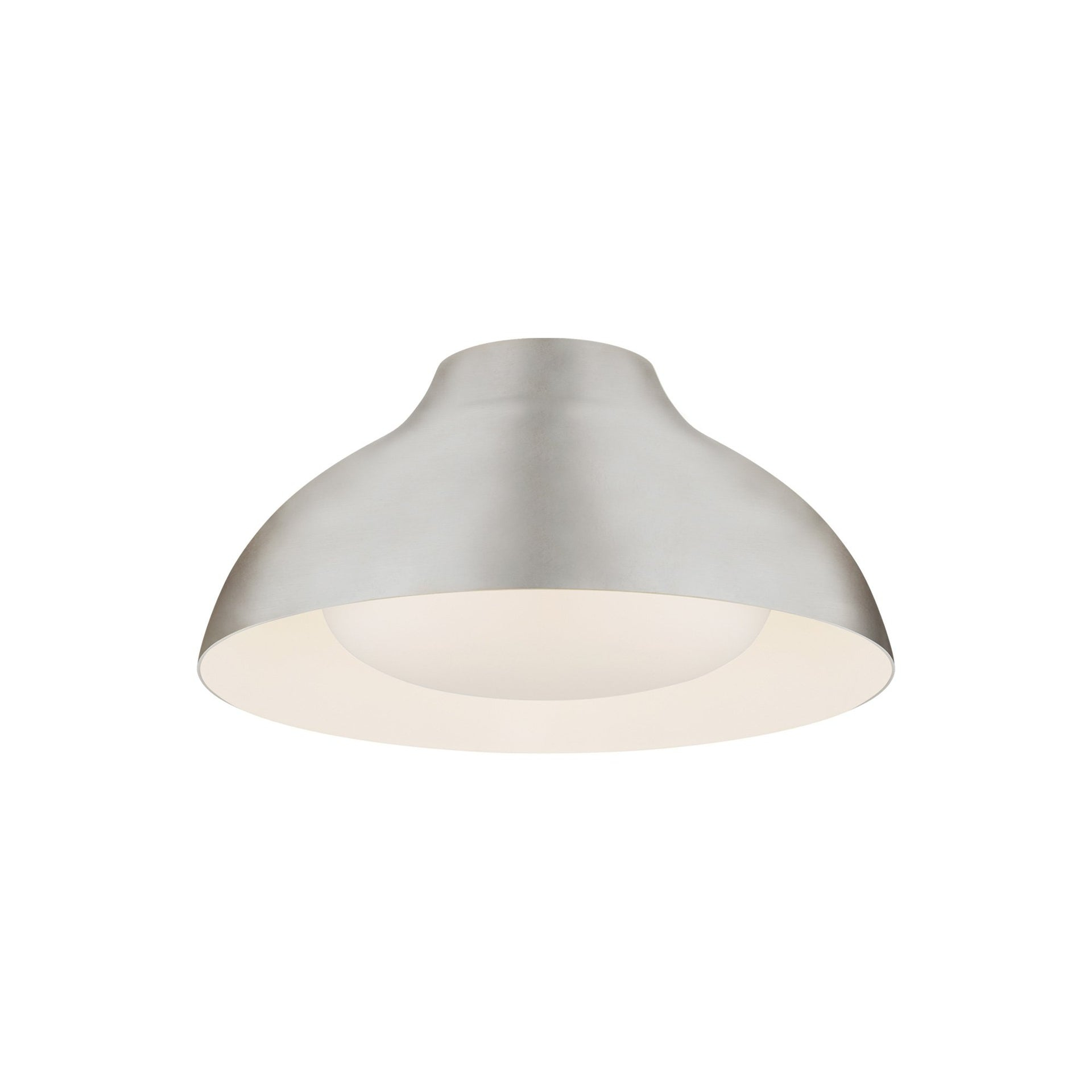 Agnes 15" Burnished Silver Leaf Minimalist Bell-Shaped Flush Mount