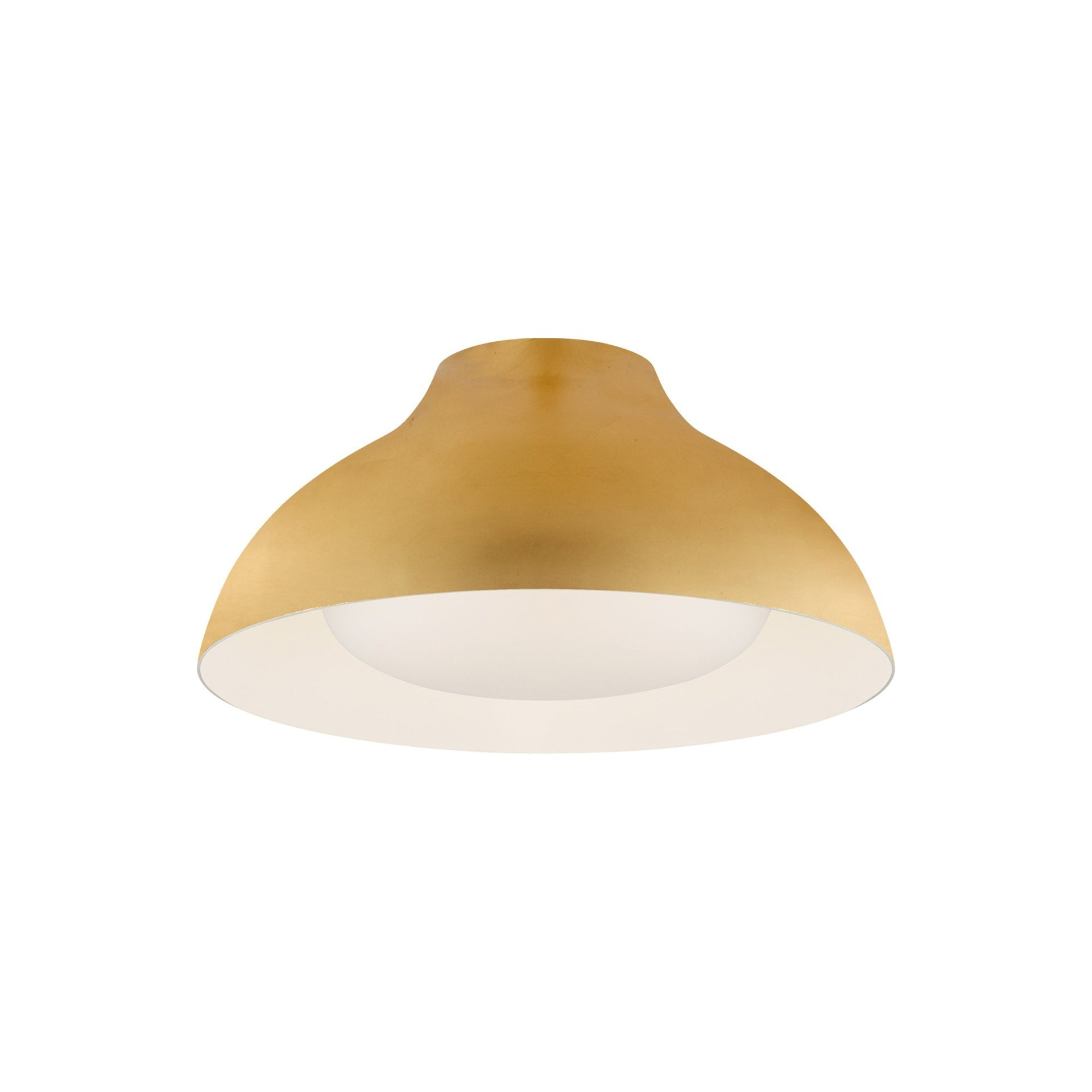 Gold and White Glass 15" LED Flush Mount Light