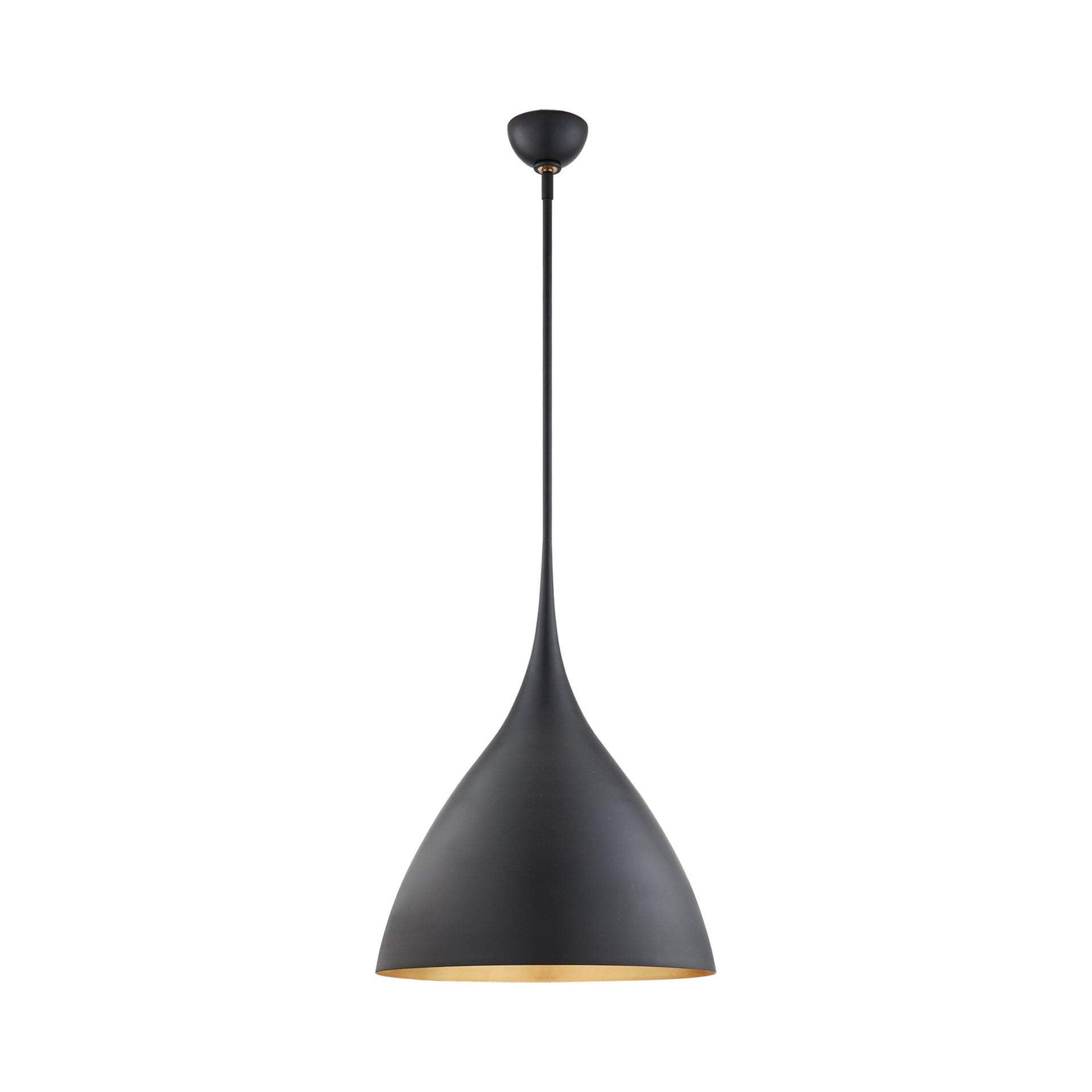 Matte Black and Gold 22.75" Pendant Light