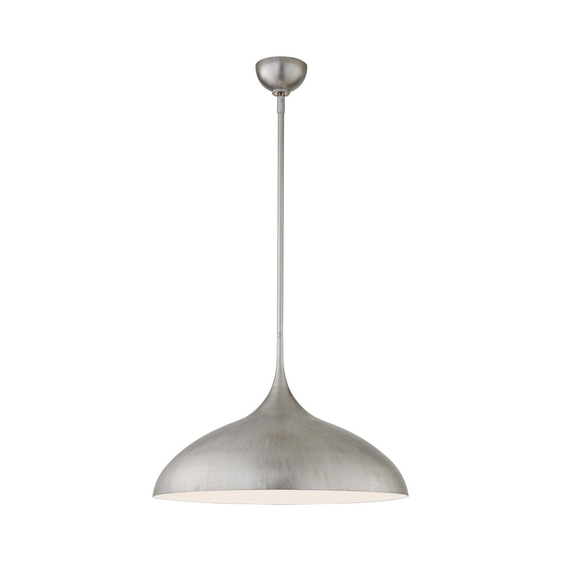 Agnes 21" Burnished Silver Leaf Crystal Pendant Light