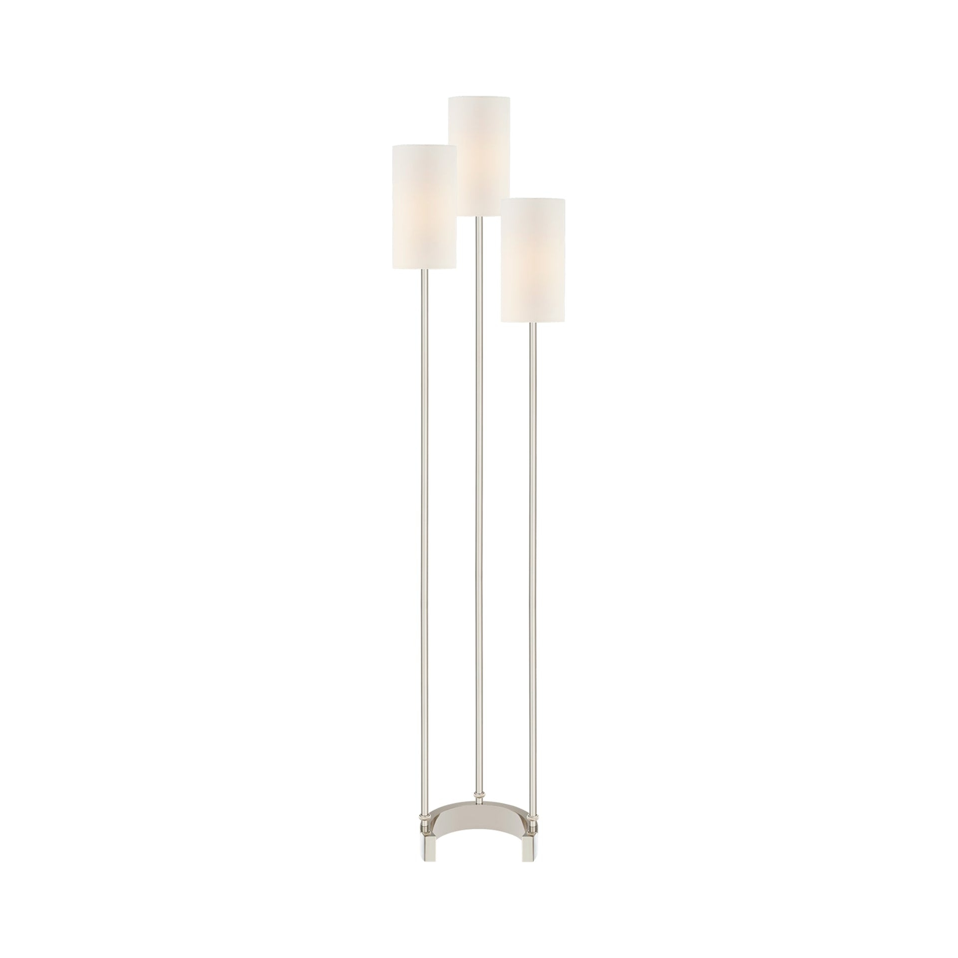 Edison Adjustable 67'' Polished Nickel Floor Lamp with Linen Shade