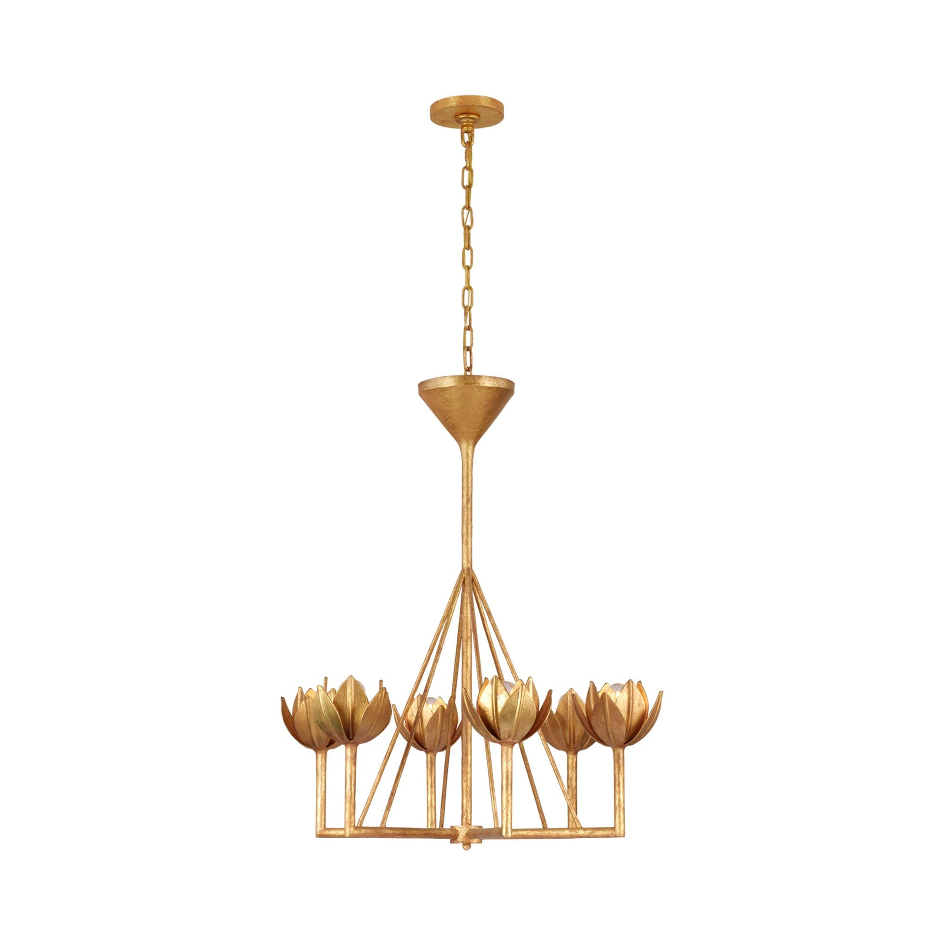 Elegant Crystal Bloom 34.5" Plug-In Candle Chandelier