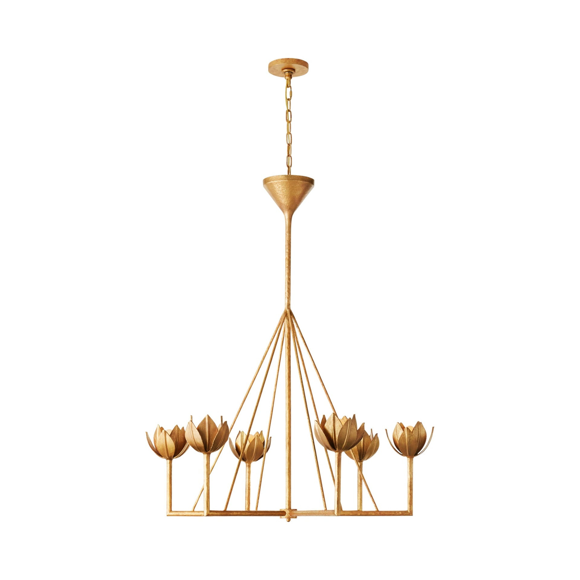 Alberto Antique Gold Leaf 46.75" Crystal Candle Chandelier