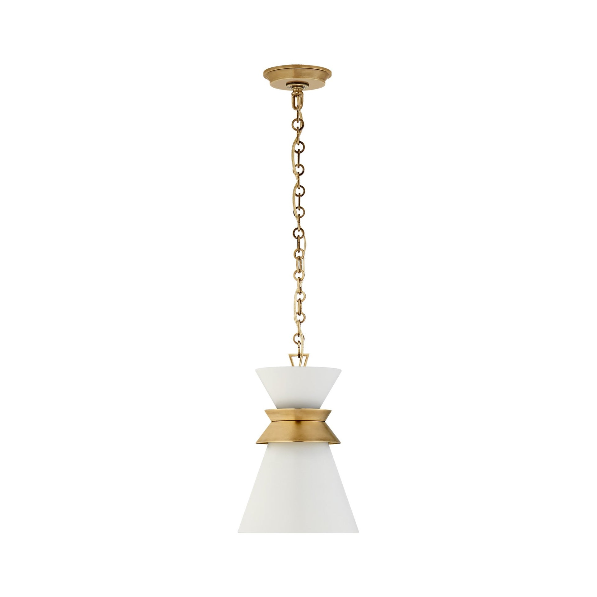Alborg Antique Brass and Matte White Pendant Light