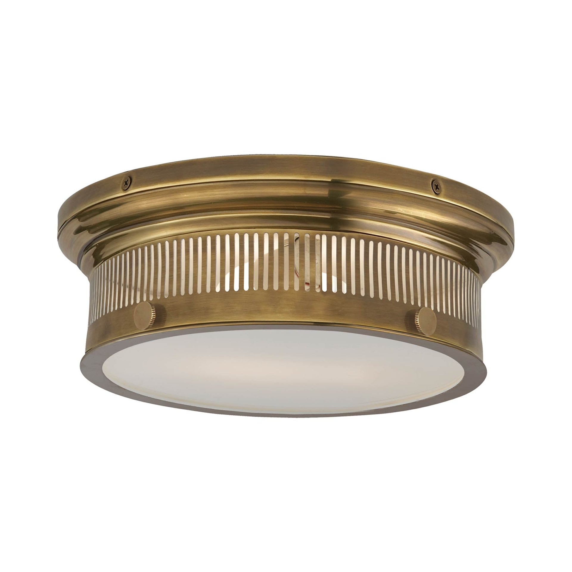 Alderly Antique Brass and Glass Flush Mount Ceiling Light
