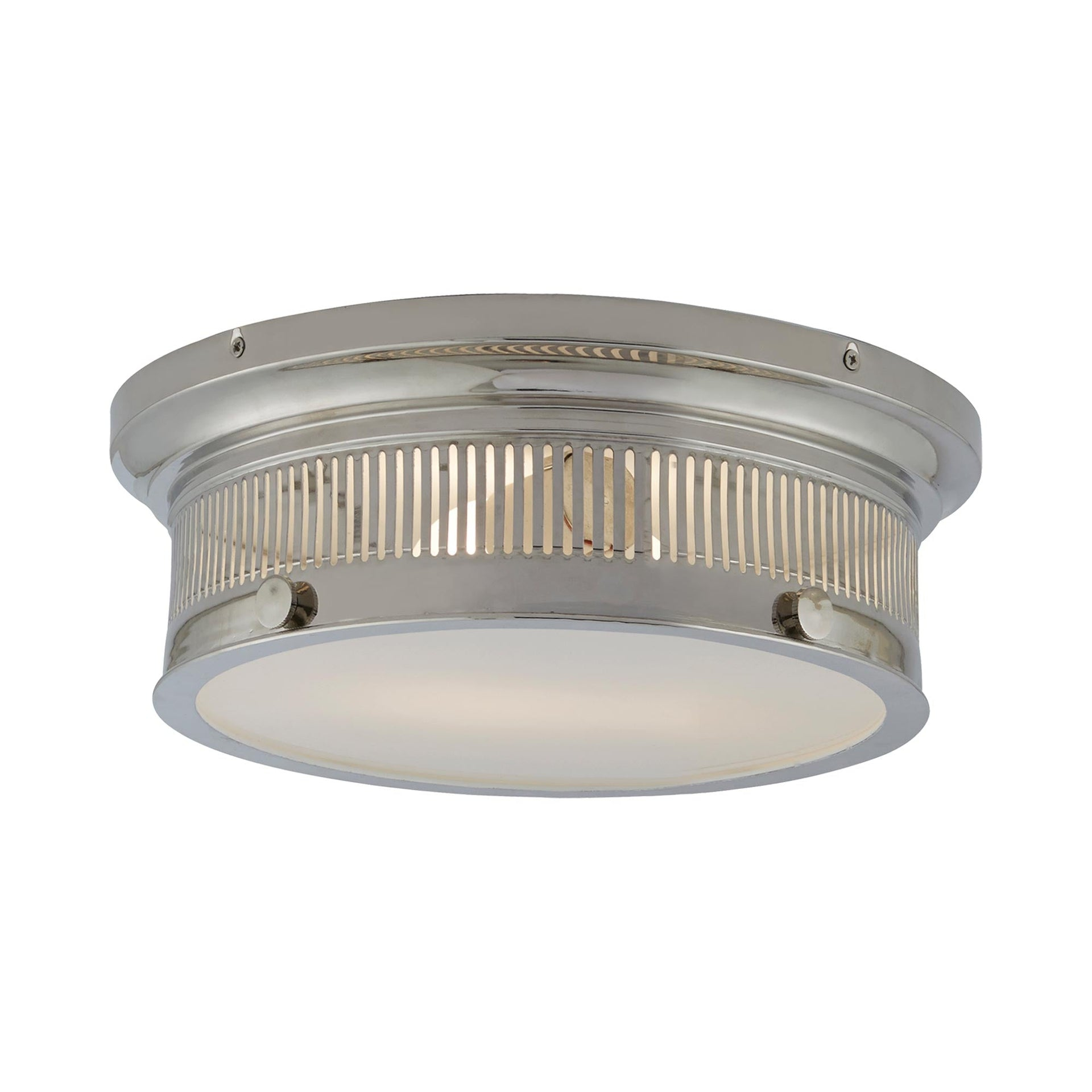 Alderly Polished Nickel and Glass Flush Mount Light