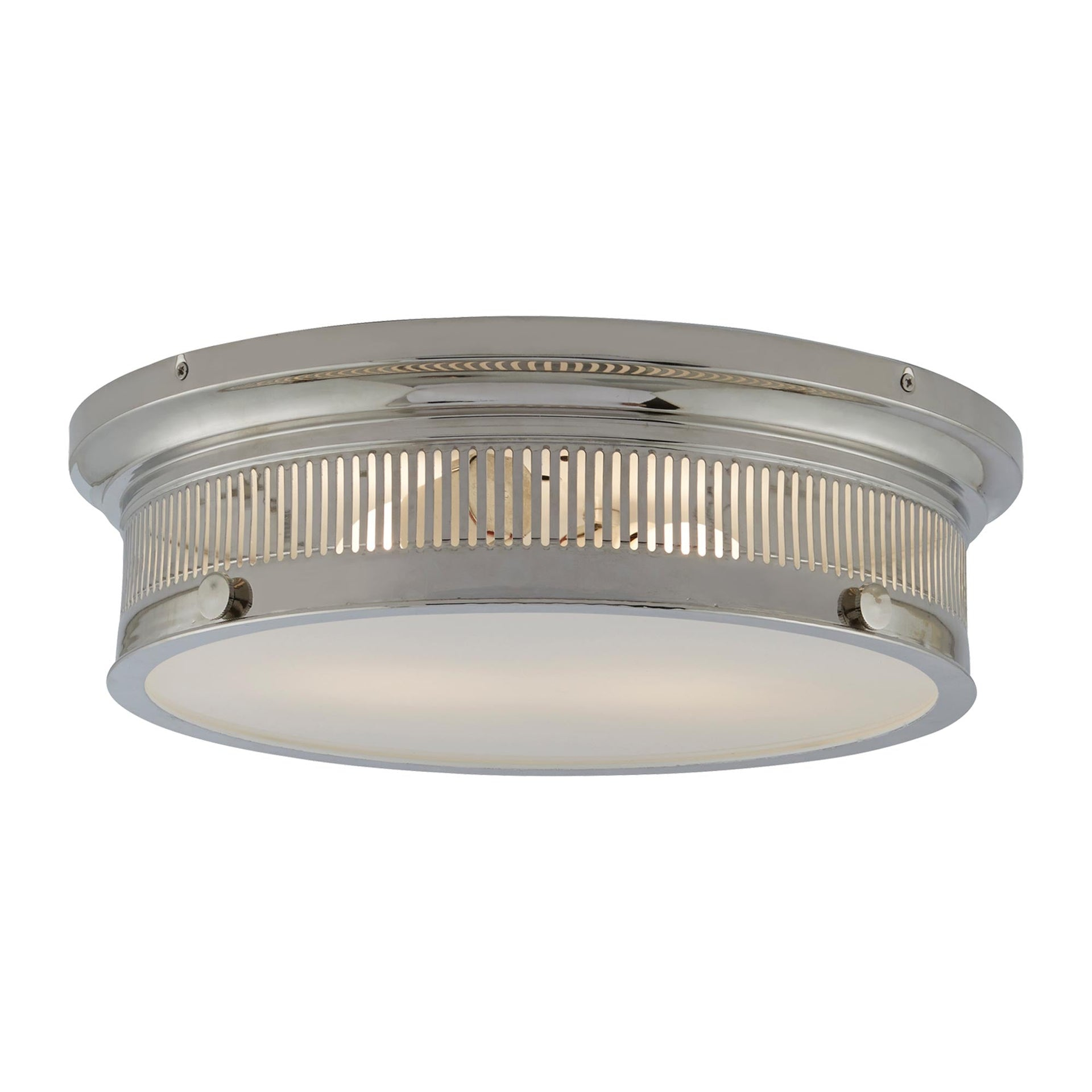 Alderly Polished Nickel 2-Light Flush Mount with Opaque Glass