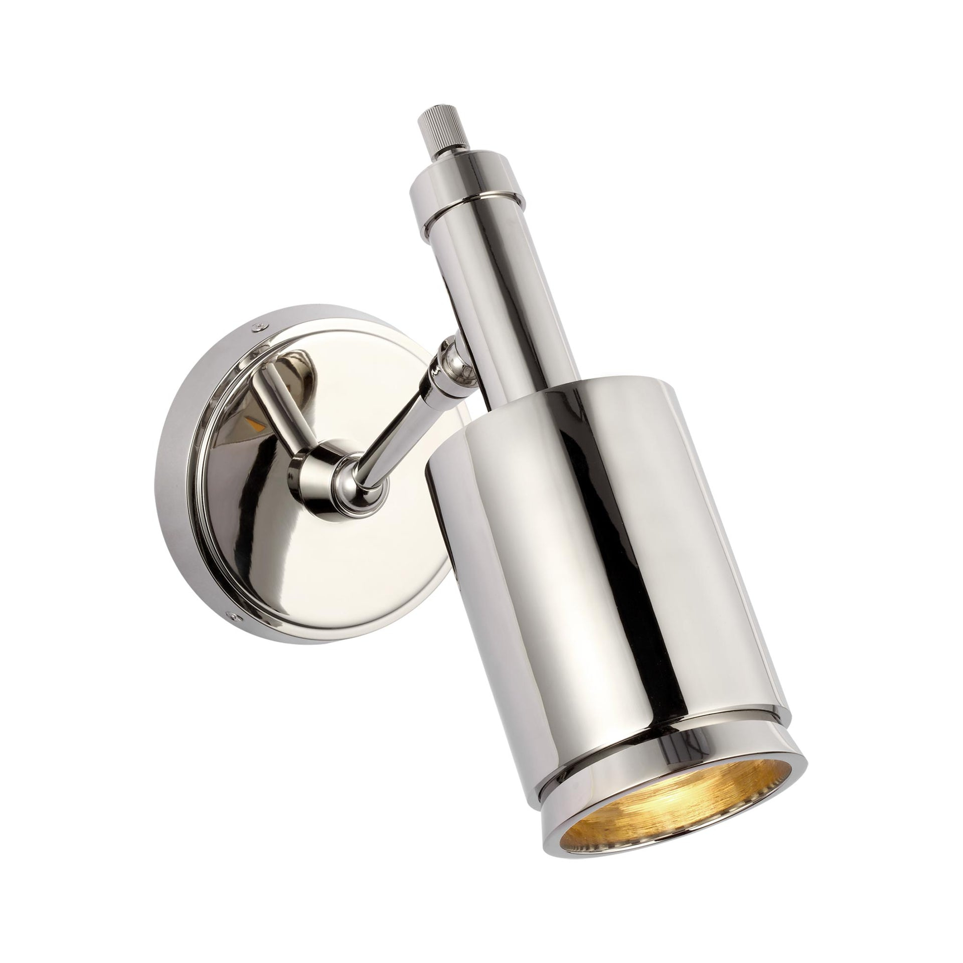 Polished Nickel Adjustable Cylinder Wall Sconce