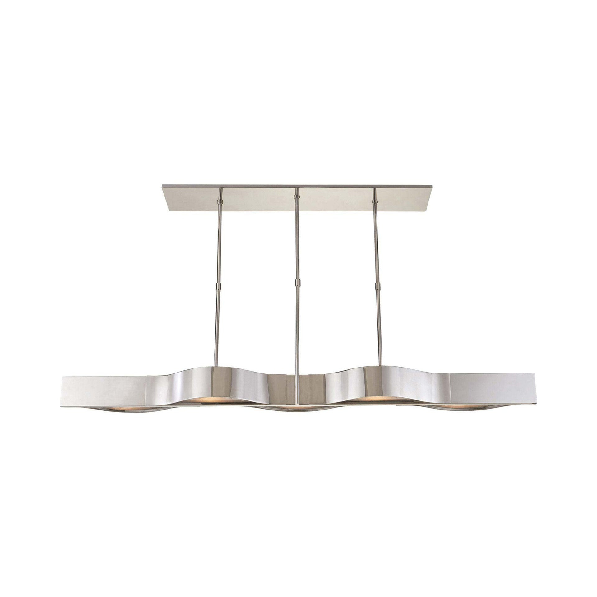 Avant Polished Nickel 60" Linear Pendant with Frosted Glass