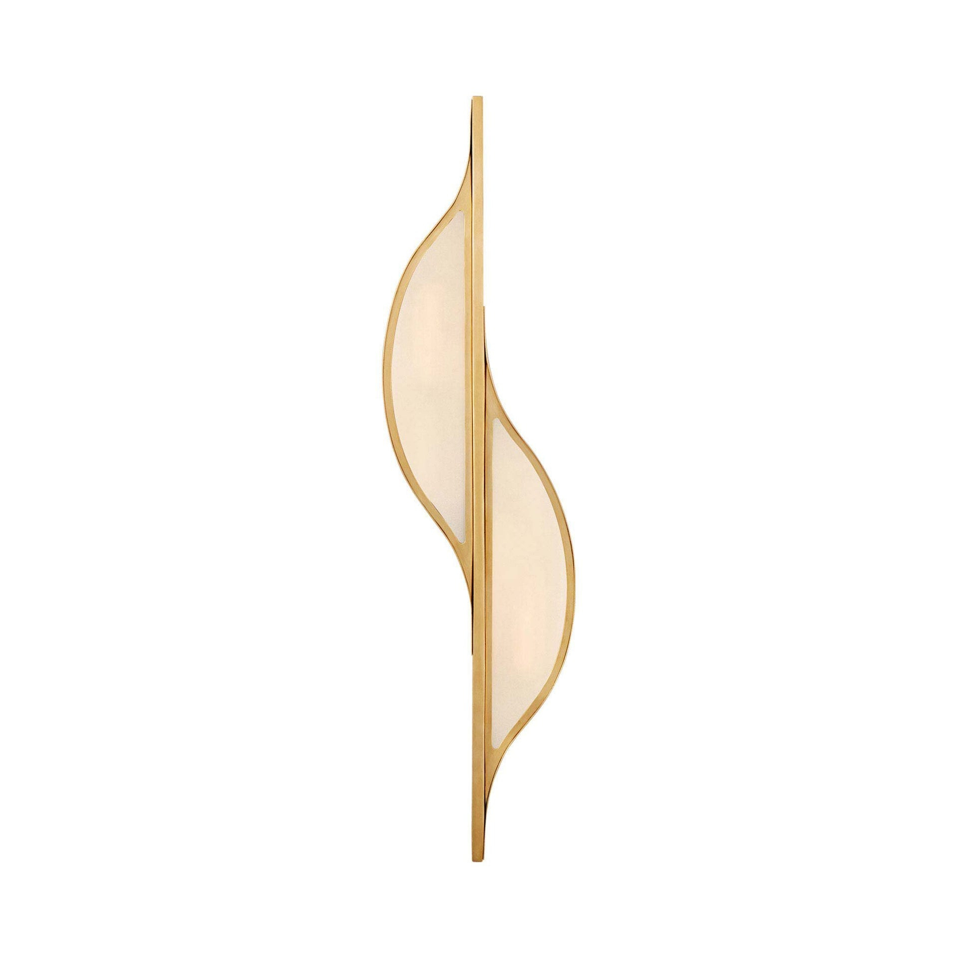 Avant Large Curved Brass and Frosted Glass Sconce