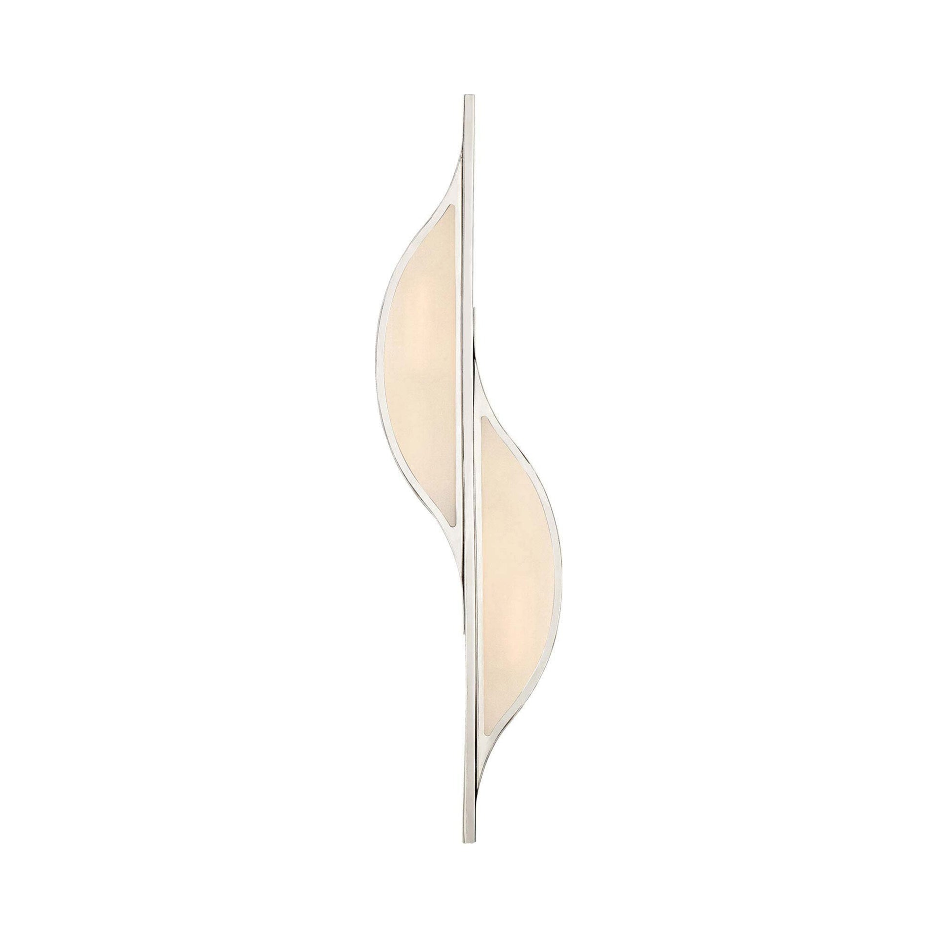 Polished Nickel 24.5" Modern Curved Wall Sconce