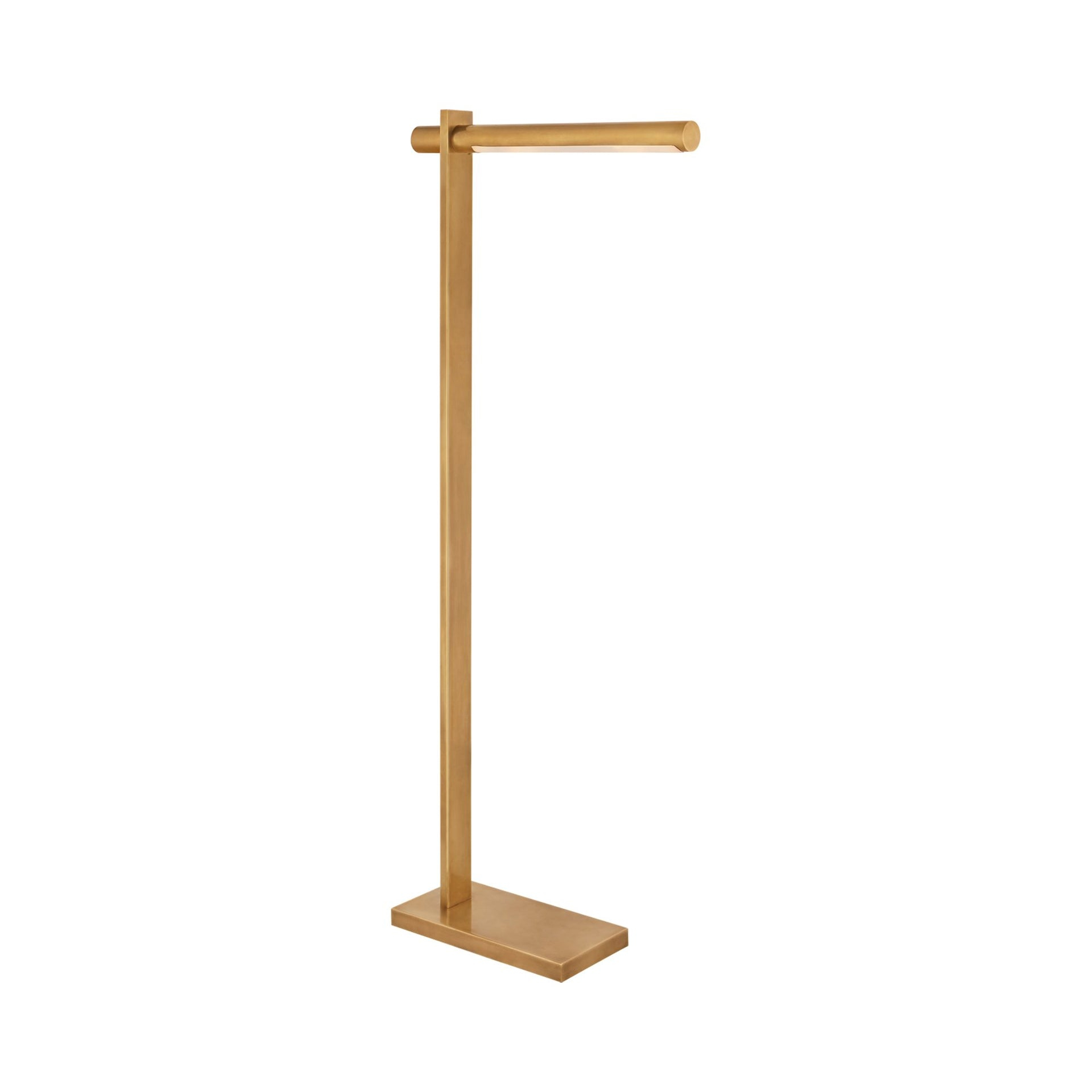 Axis Adjustable Pharmacy Floor Lamp in Antique-Burnished Brass