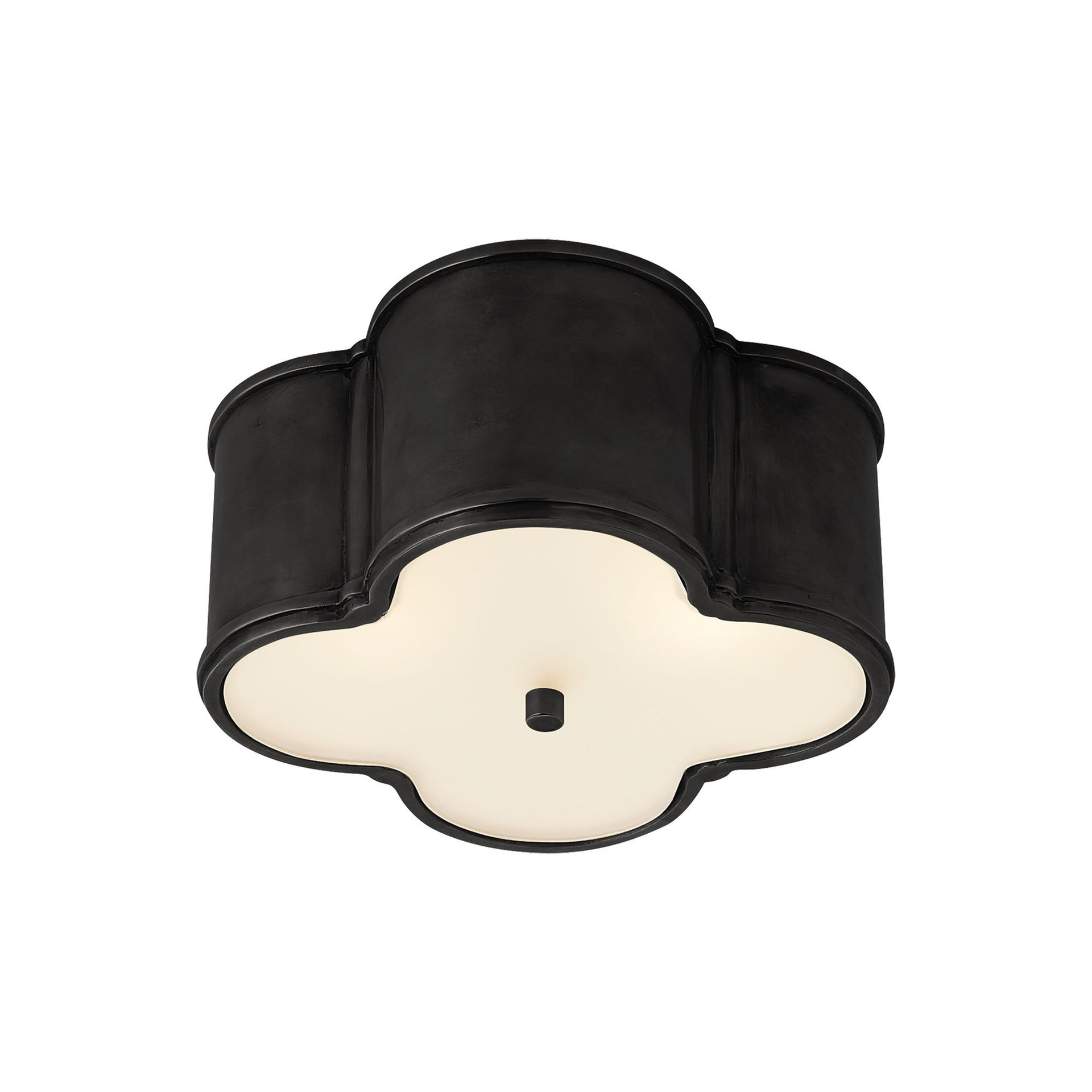Elegant Gun Metal Flush Mount Ceiling Light with Glass Shade