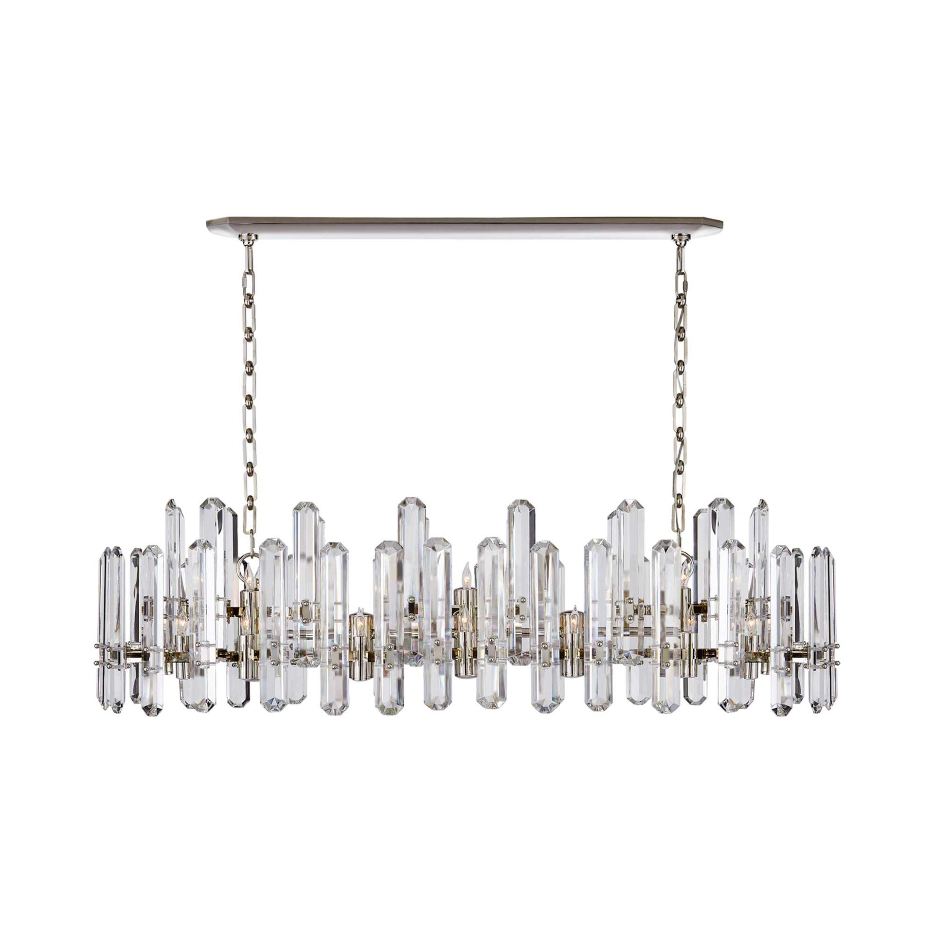 Bonnington Elegance 24-Light Polished Nickel Linear Chandelier