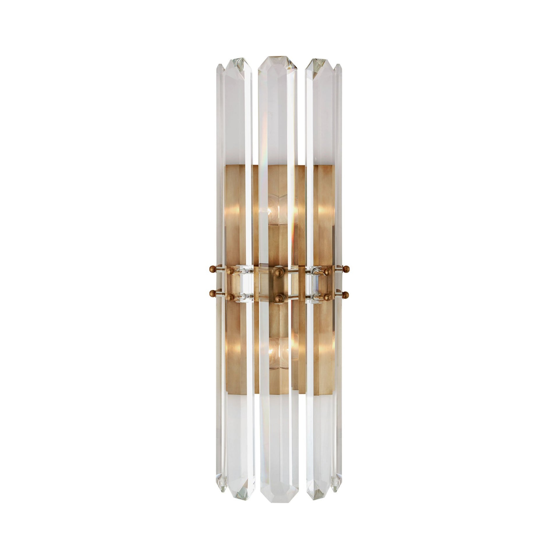 Hand-Rubbed Antique Brass Crystal Dimmable Sconce