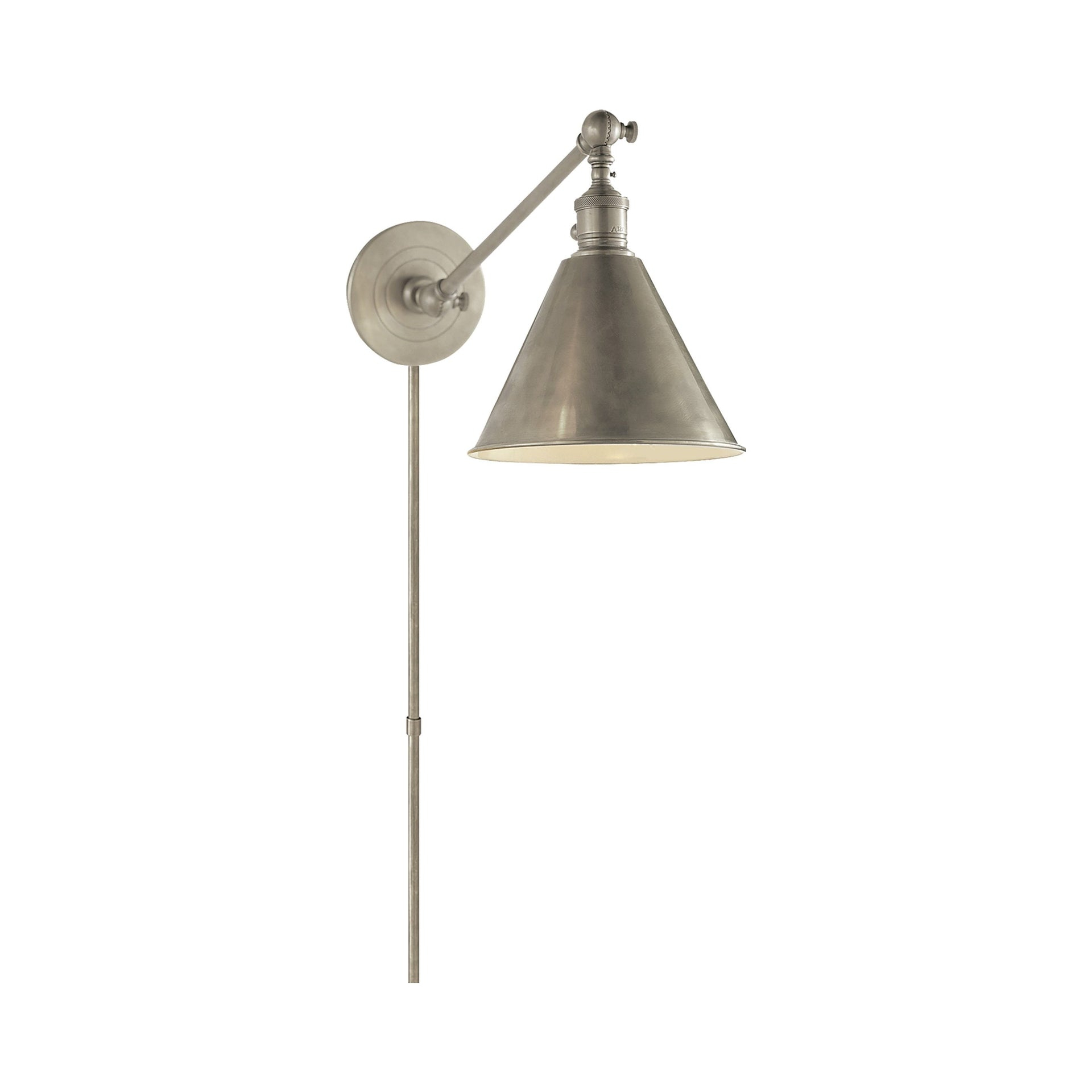 Elegant 11" Dimmable Nickel Wall Sconce with Direct & Plug-In Wiring
