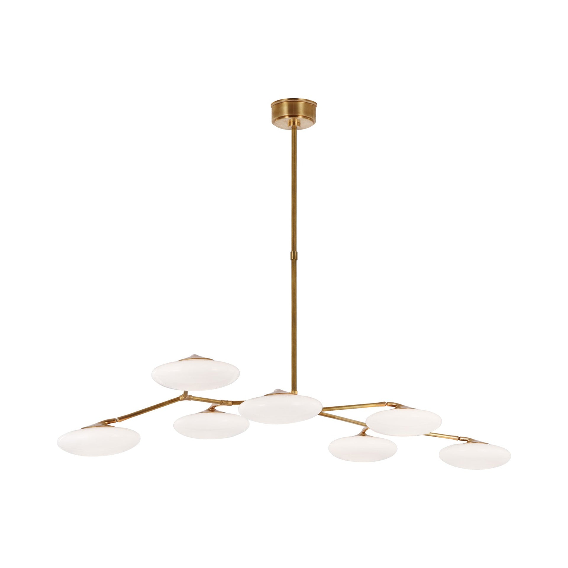 Brindille Soft Brass 7-Light LED Linear Chandelier