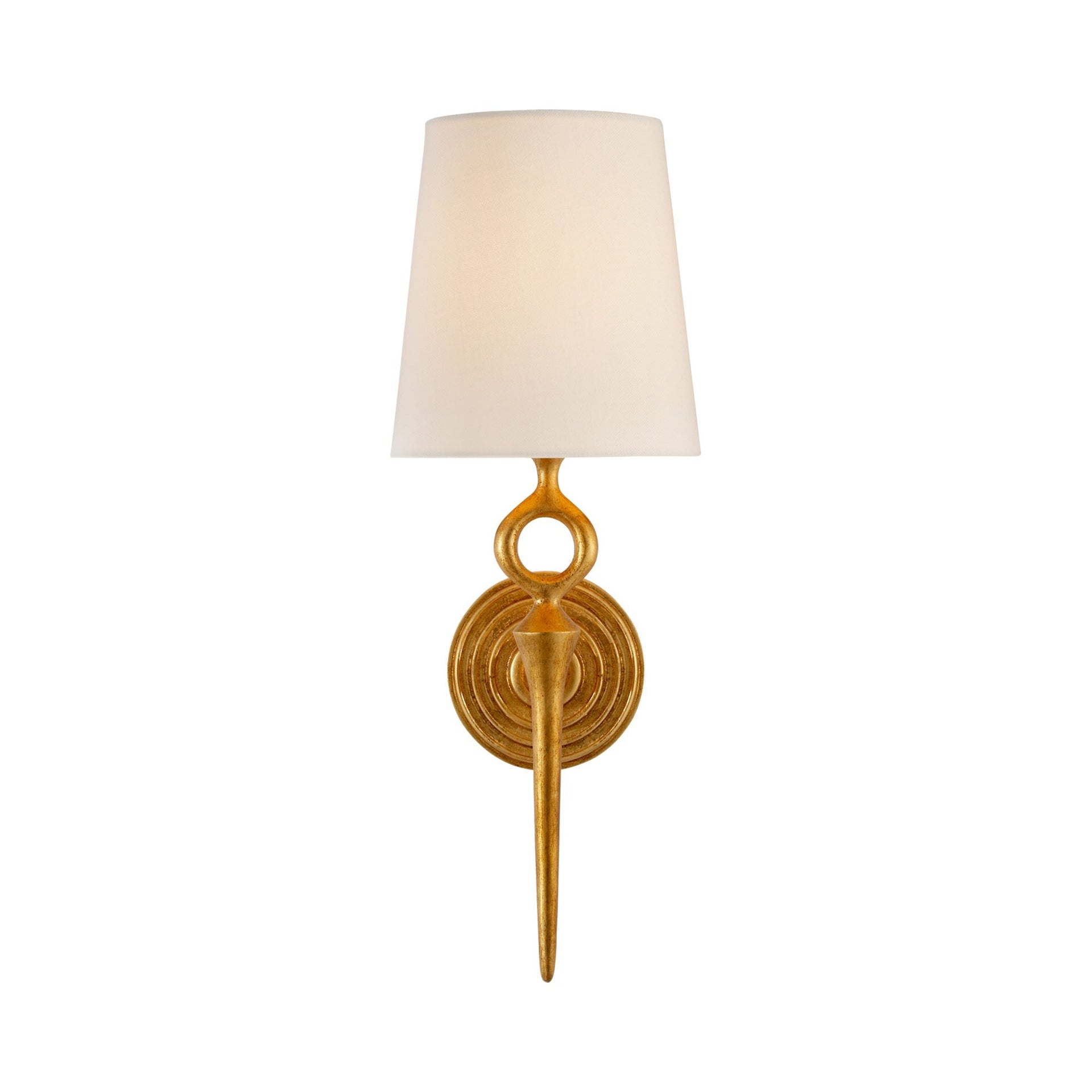 Gild Finish Linen Shade Wall Sconce, 18 in