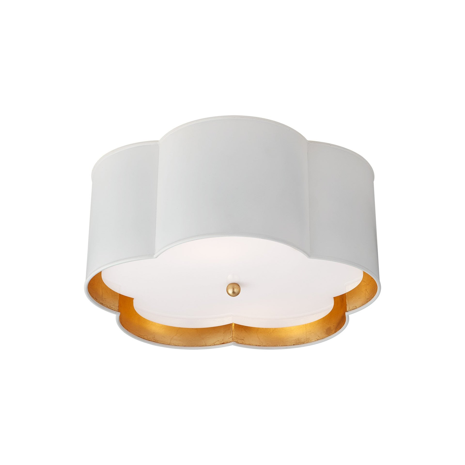 Bryce White and Gold Glass Flush Mount Ceiling Light