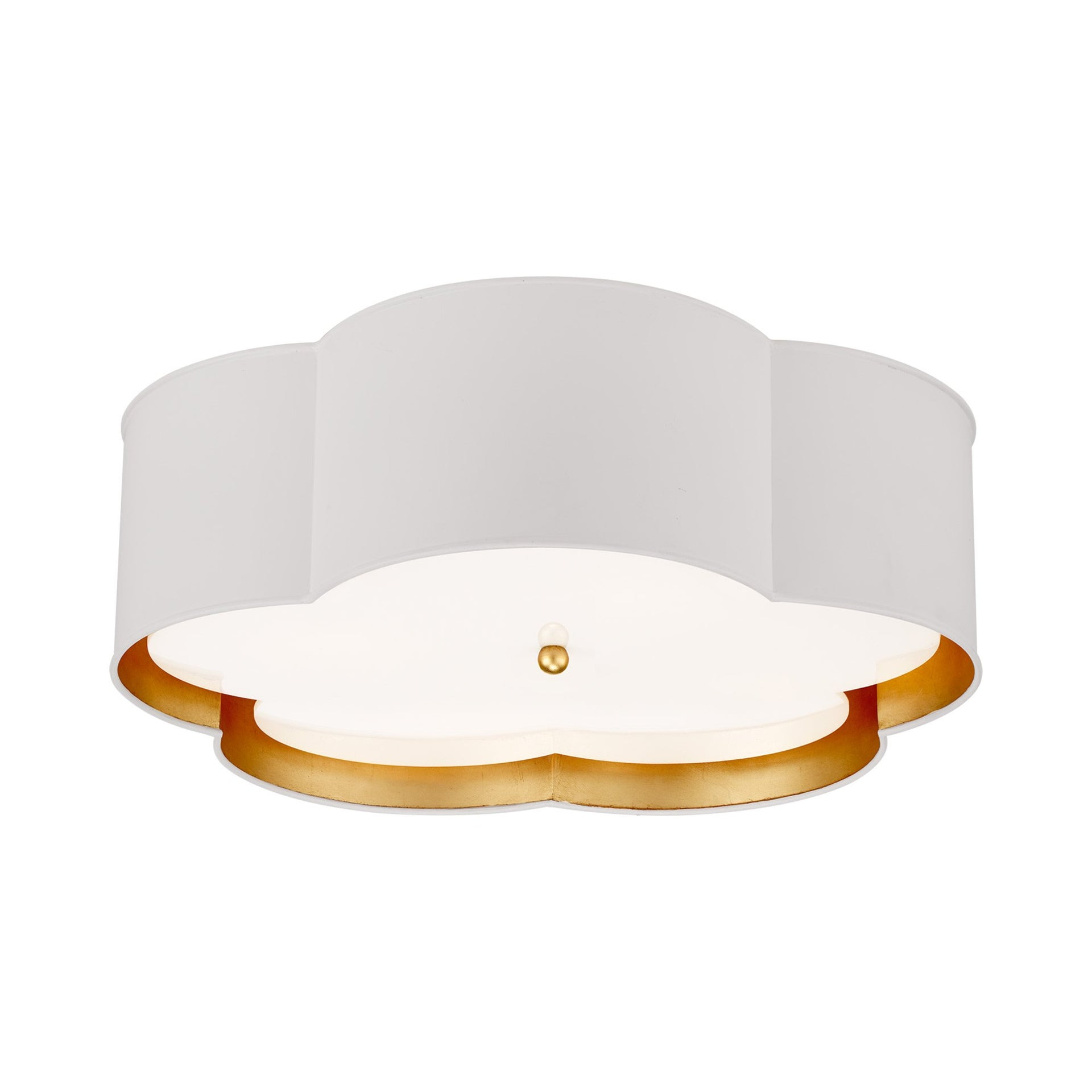 Elegant White and Gild Crystal LED Indoor/Outdoor Flush Mount