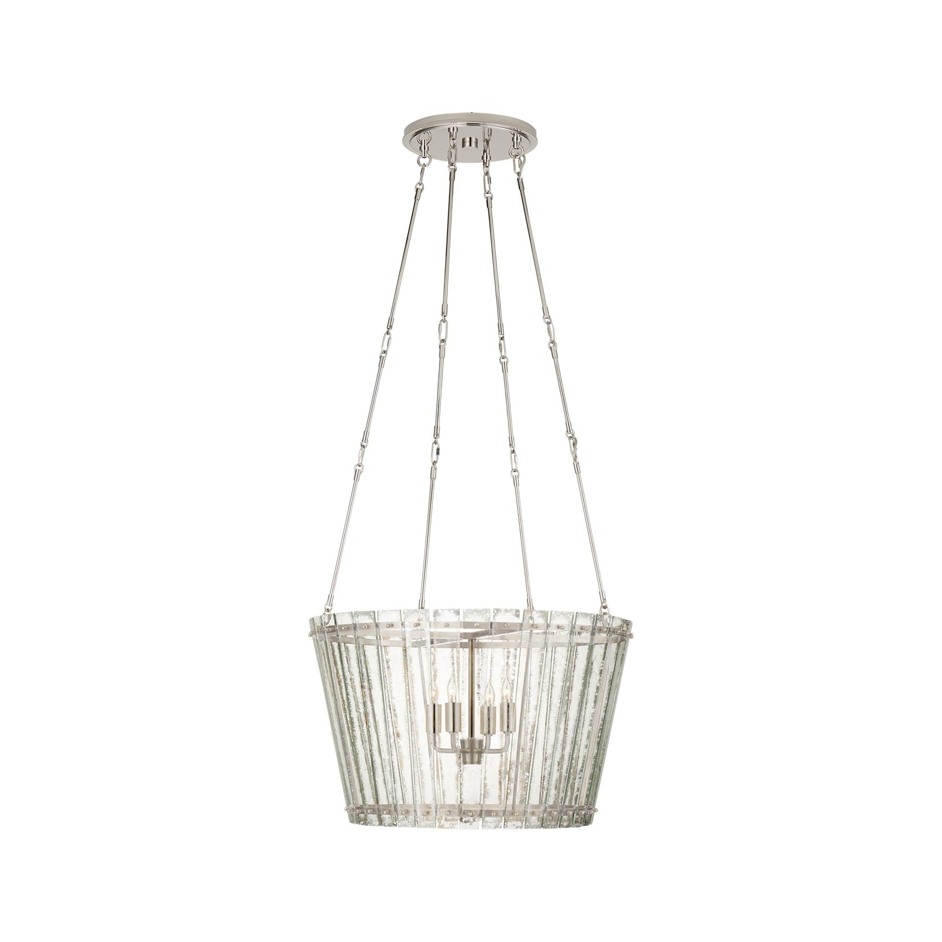 Cadence Antique Mirror 15" Polished Nickel Crystal Chandelier