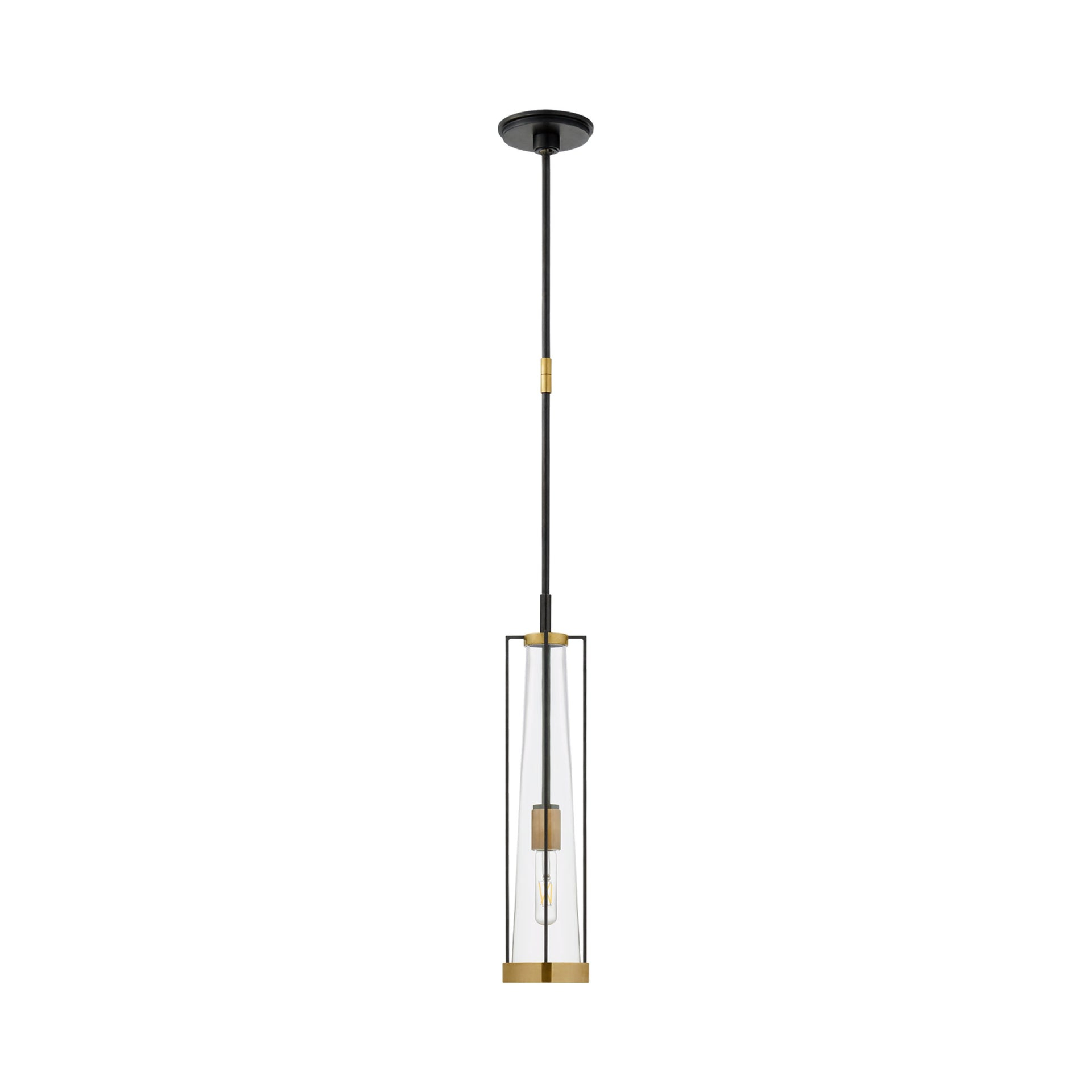 Calix Mini Bronze and Brass Glass Pendant Light