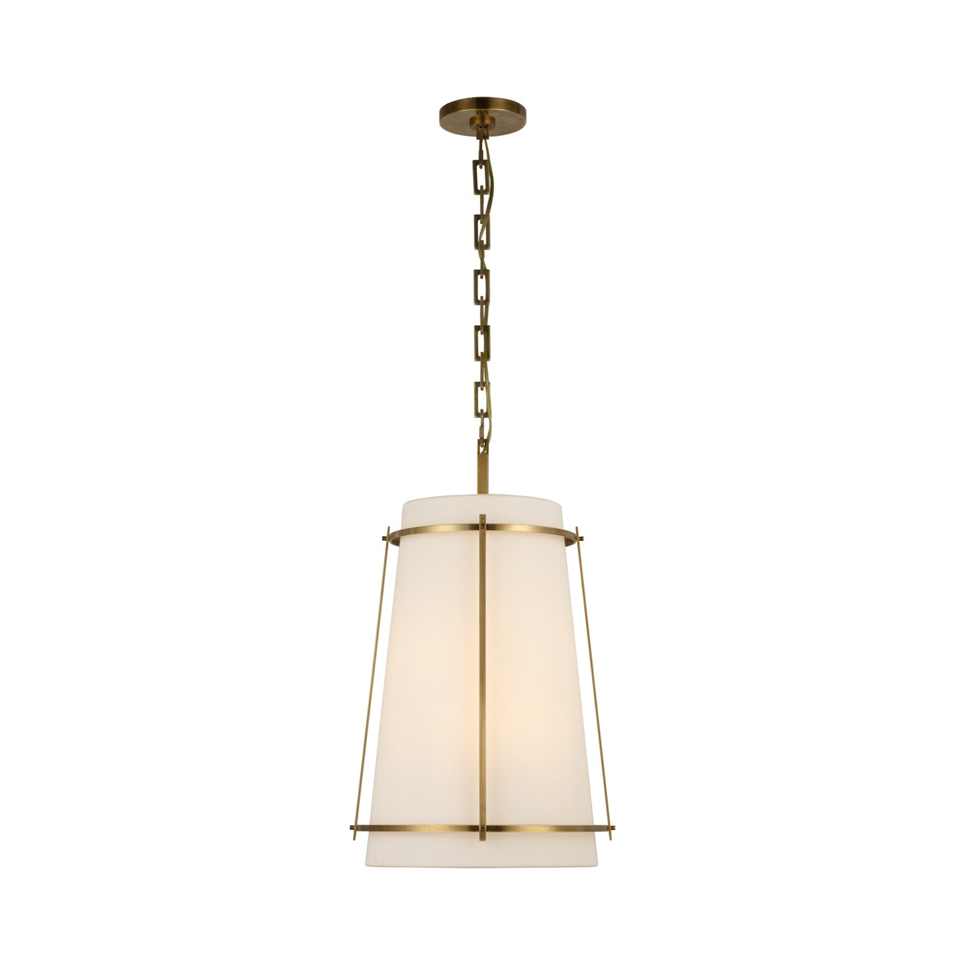 Callaway Modern Industrial Cage Pendant Light in Hand-Rubbed Antique Brass