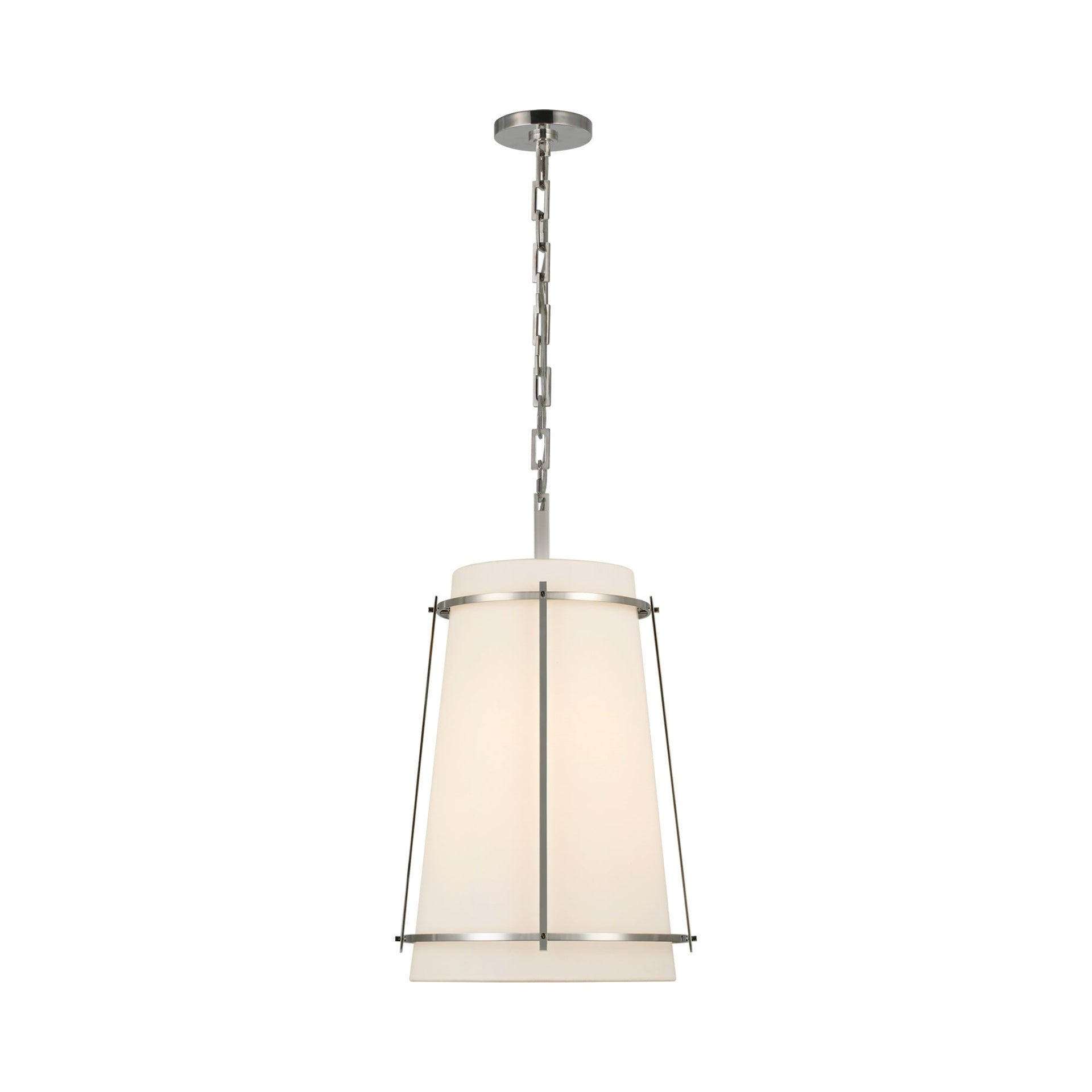 Callaway Polished Nickel Drum Pendant Light with Crystal Accents