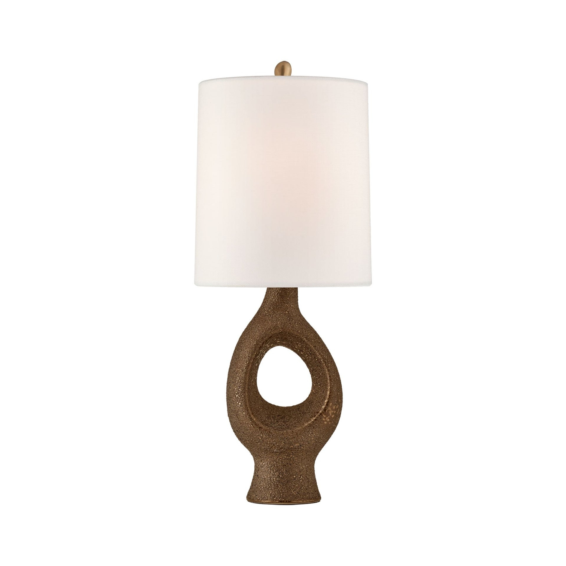 Adjustable Burnt Gold Ceramic Table Lamp with Linen Shade