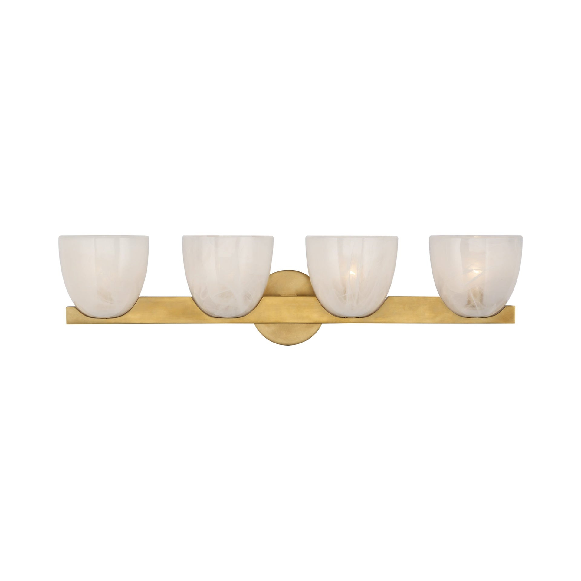 Carola Mid-Century Modern 4-Light Antique Brass Outdoor Vanity Sconce
