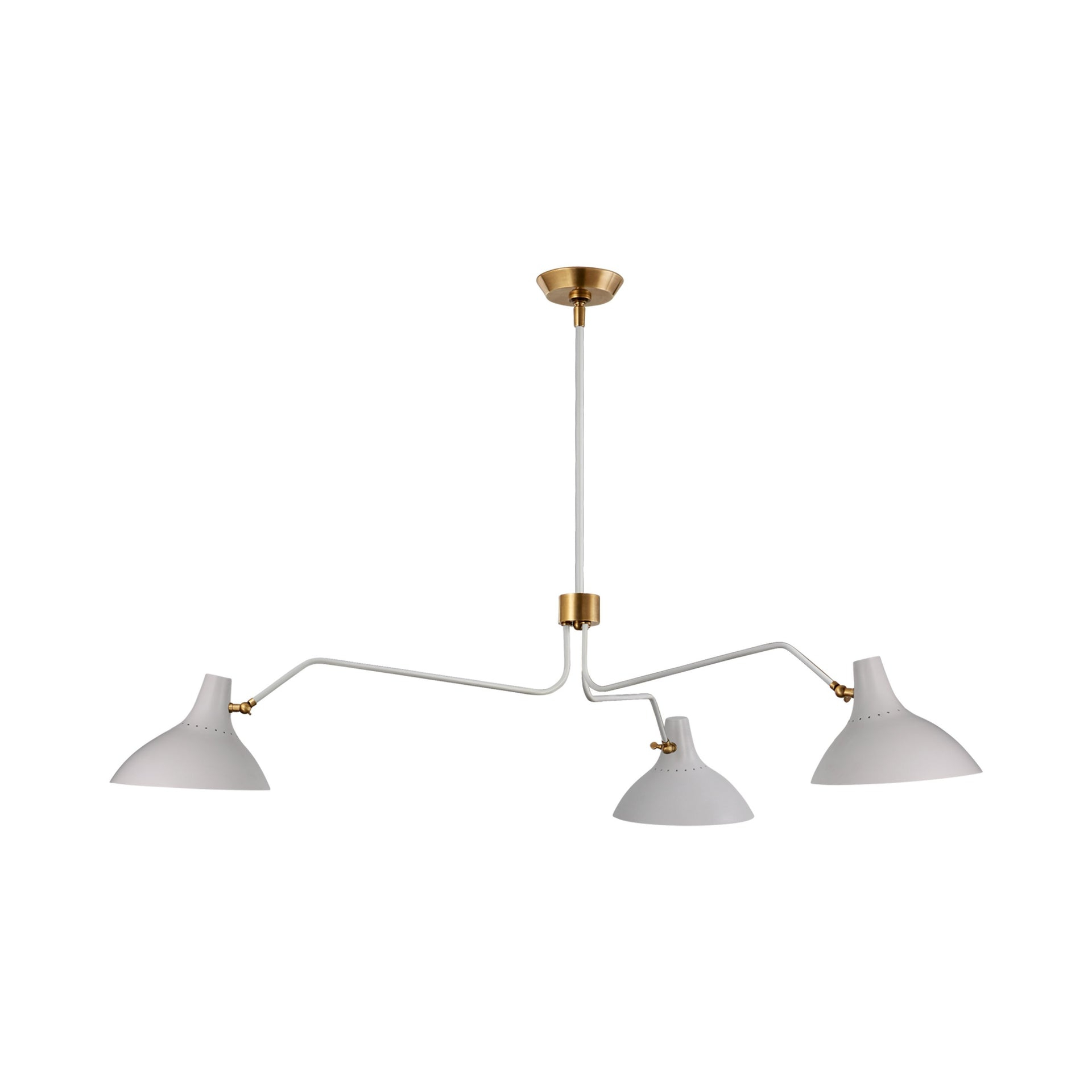 Crisp White Crystal 3-Light Adjustable Retro Chandelier