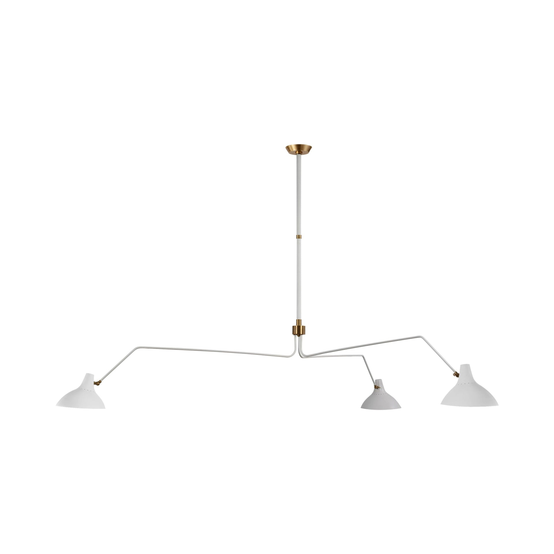 Charlton Grande 13'' White Crystal Triple Arm Chandelier