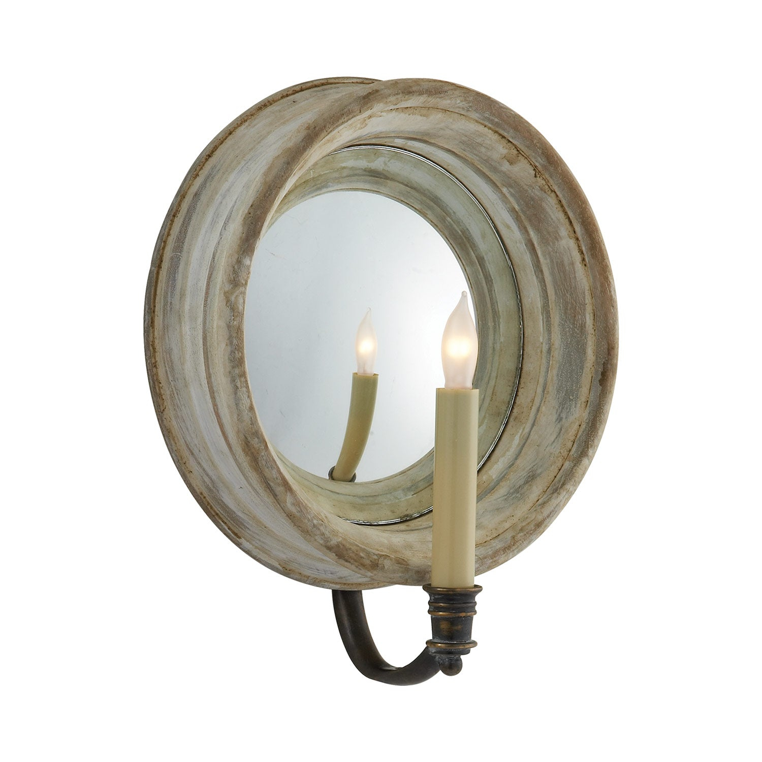 Old White Distressed Rustic Candle Wall Sconce