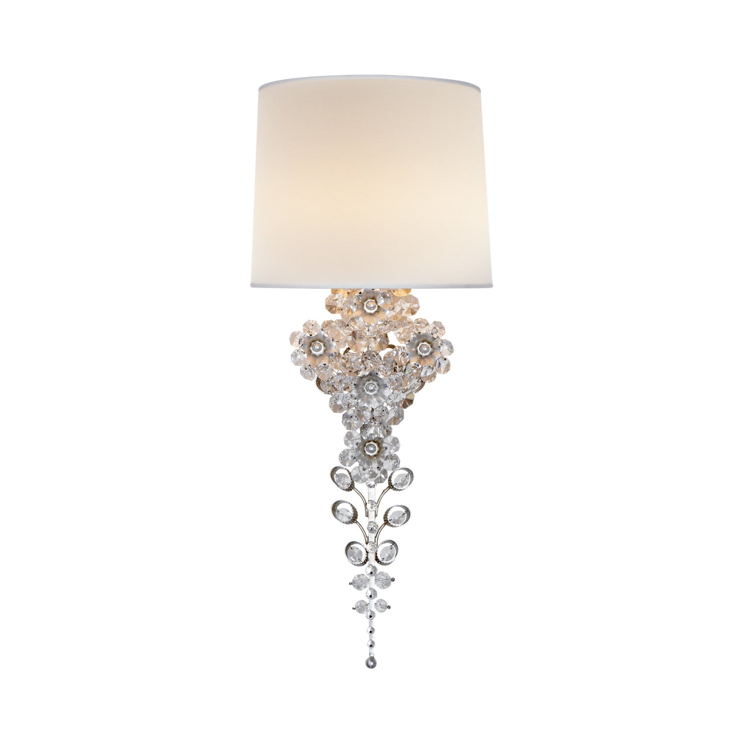 Claret Burnished Silver Leaf Direct Wired Wallchiere Sconce