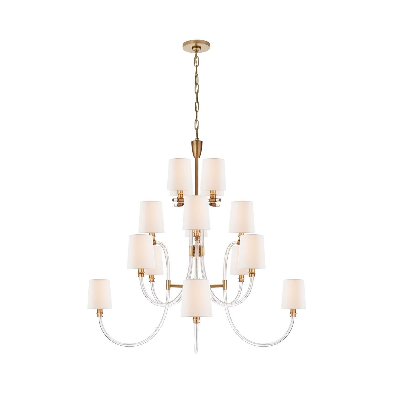Clarice Antique Brass 16-Light Tiered Crystal Chandelier