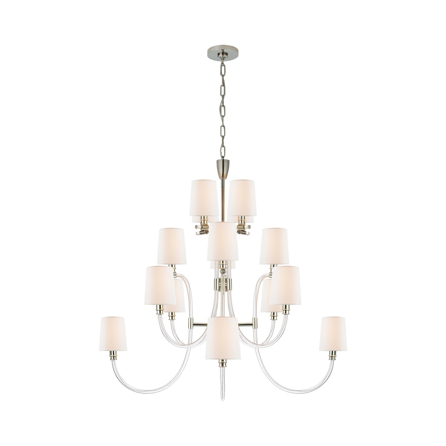 Clarice Luxe Nickel and Crystal 16-Light Plug-in Chandelier