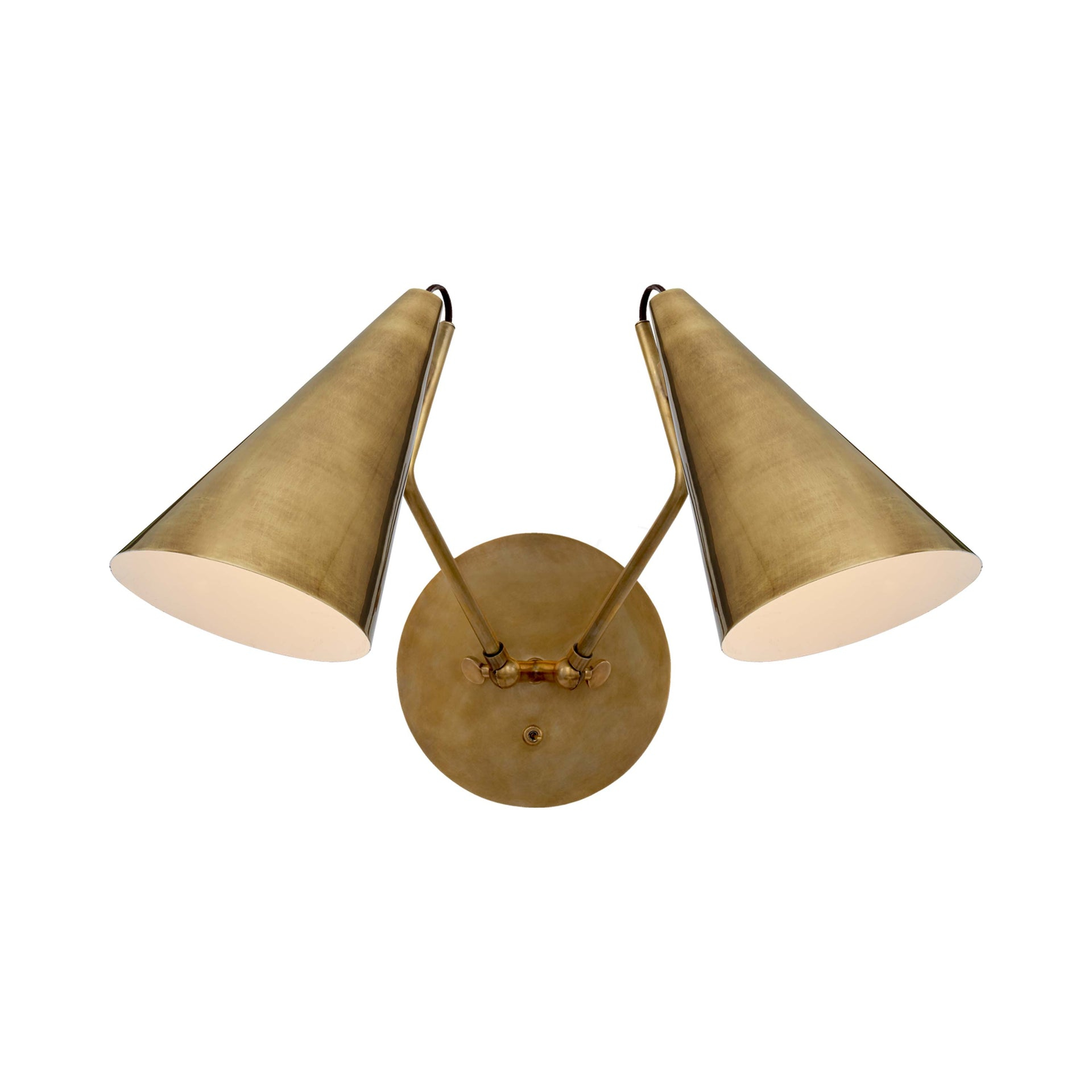 Clemente Antique Brass Adjustable Double Sconce