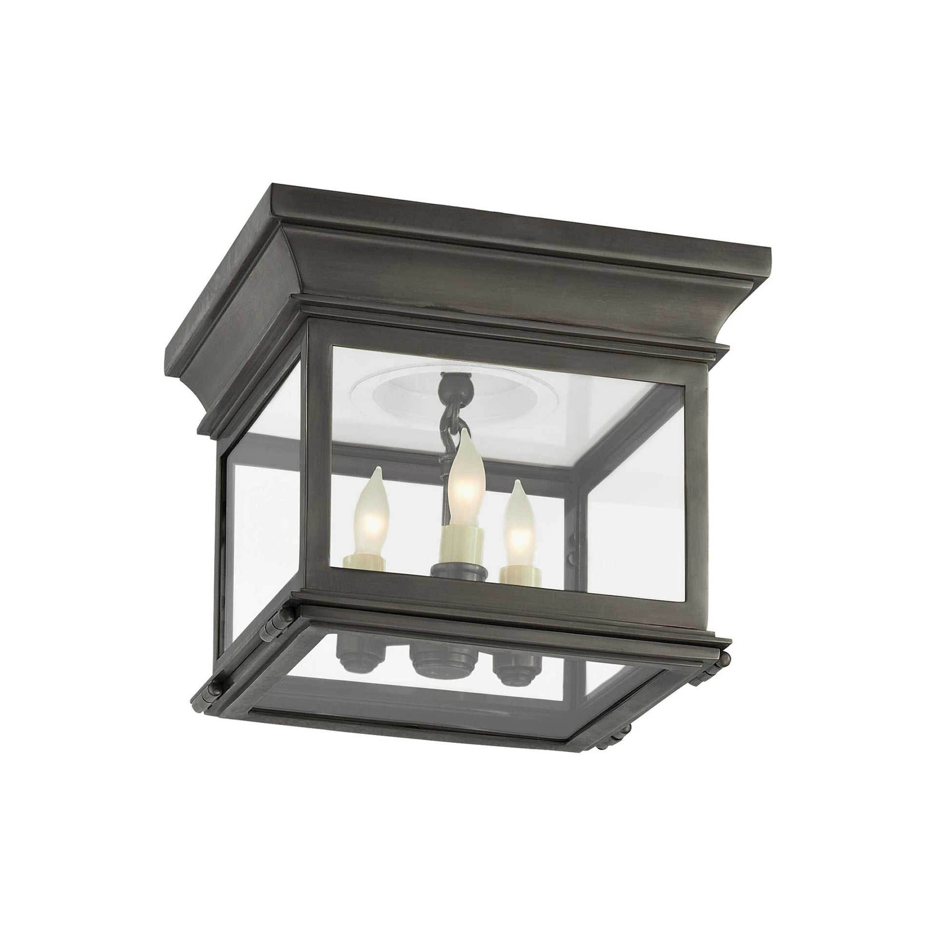 Bronze and Glass 9" Flush Mount Ceiling Light