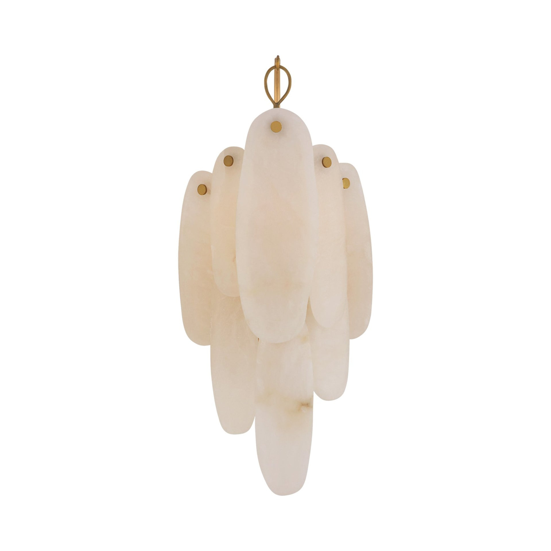 Cora Antique-Burnished Brass Dimmable Sconce with Alabaster Shades