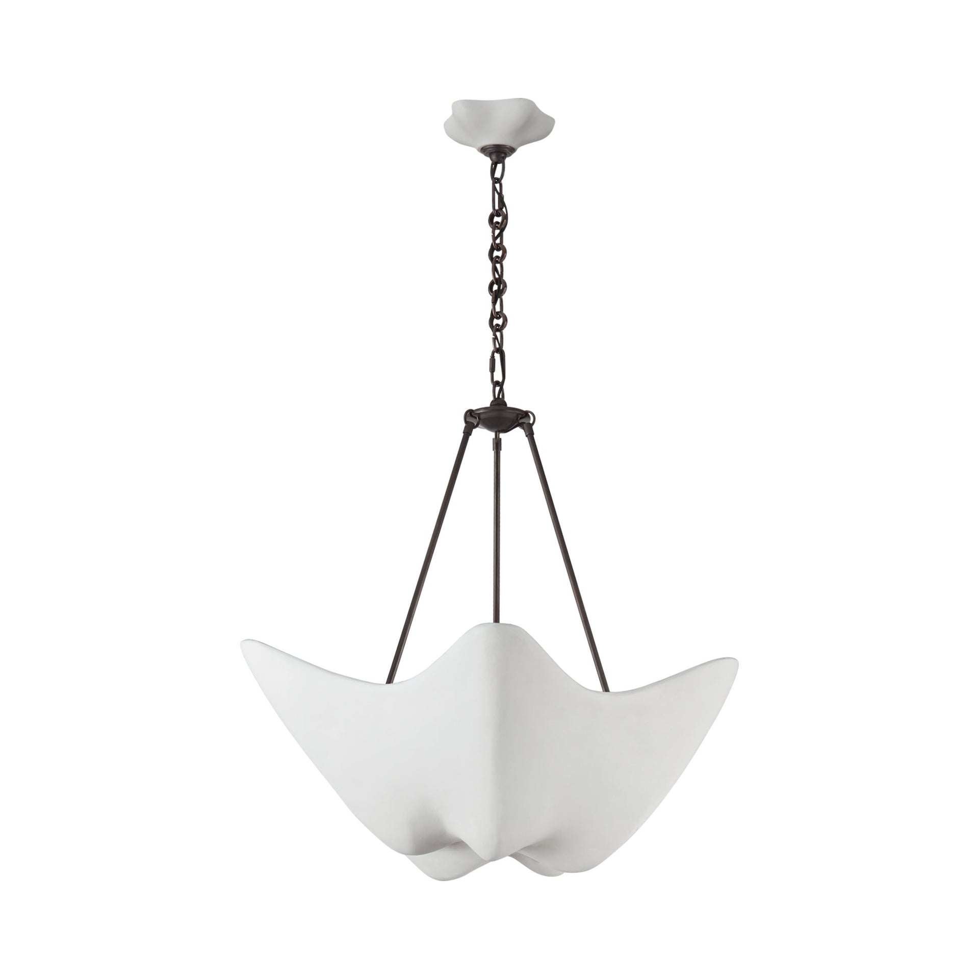 Bronze and White Crystal Candle Chandelier