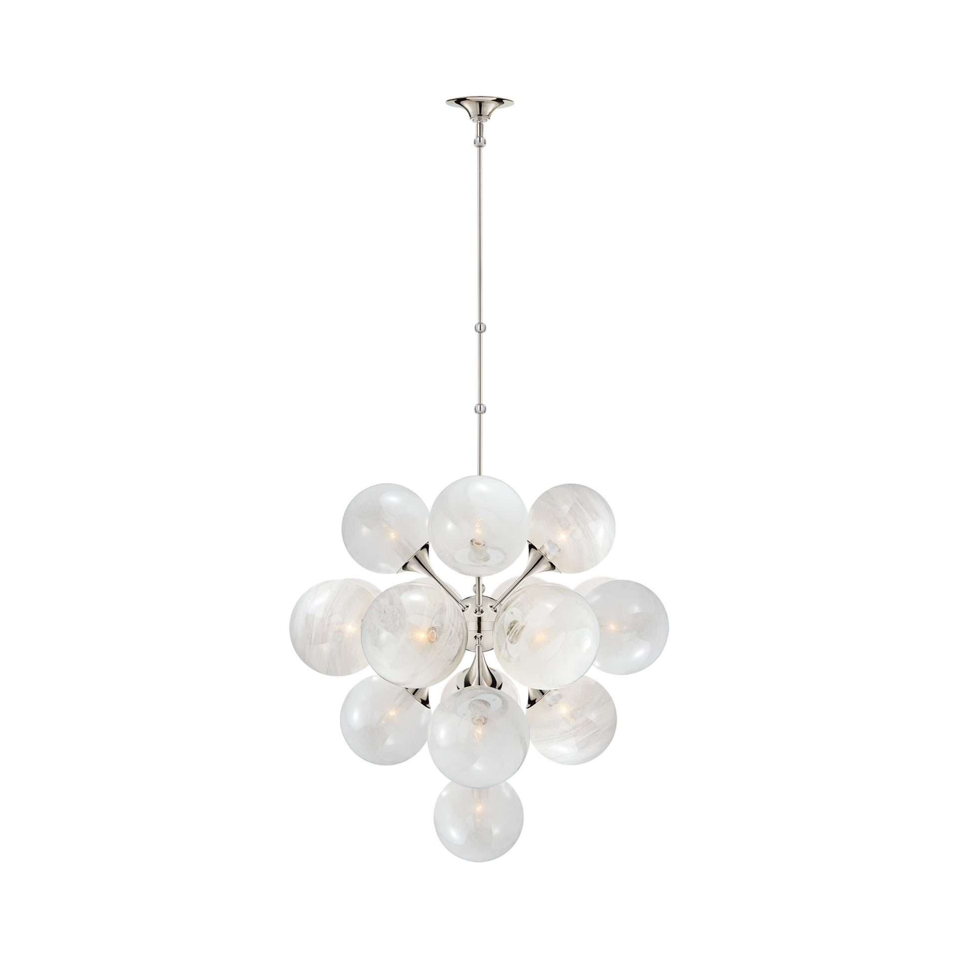 Polished Nickel Crystal 17-Light Chandelier