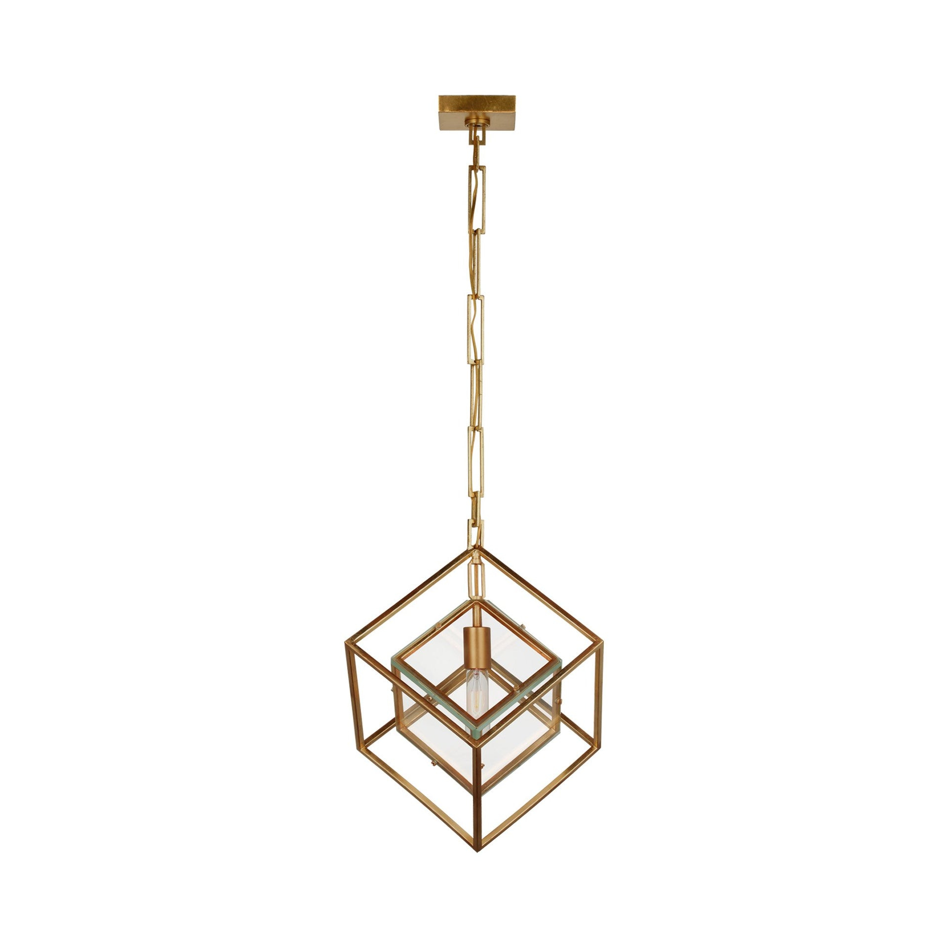 Gold Gilded Glass LED Indoor/Outdoor Pendant Light