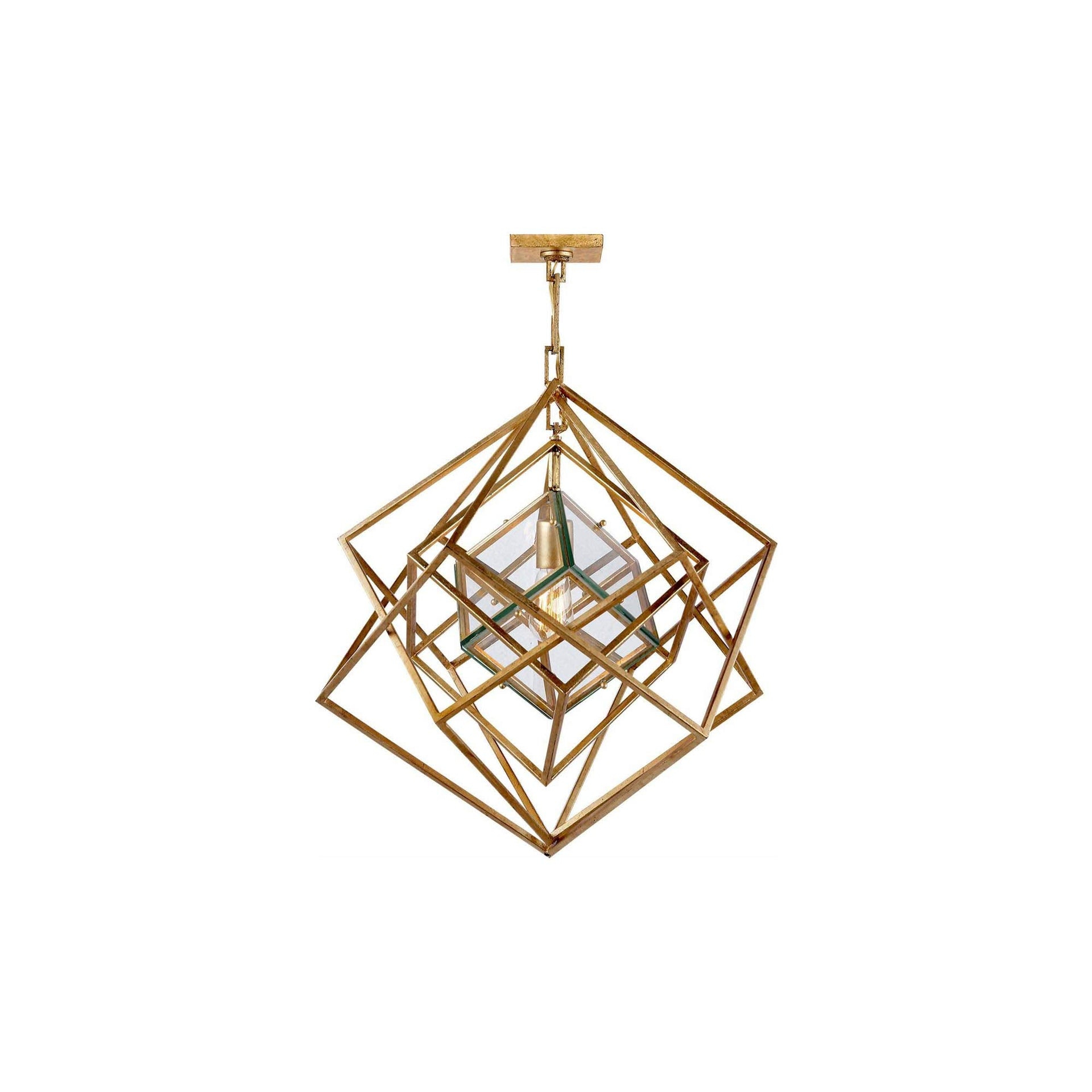 Crystal Plug-in Cubist Chandelier, 25.75" Height