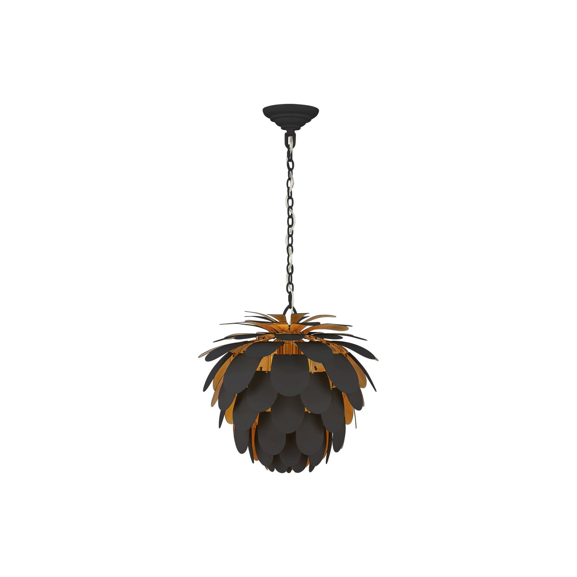 Cynara Tropical Pineapple-Inspired 15" Black Crystal Pendant Light