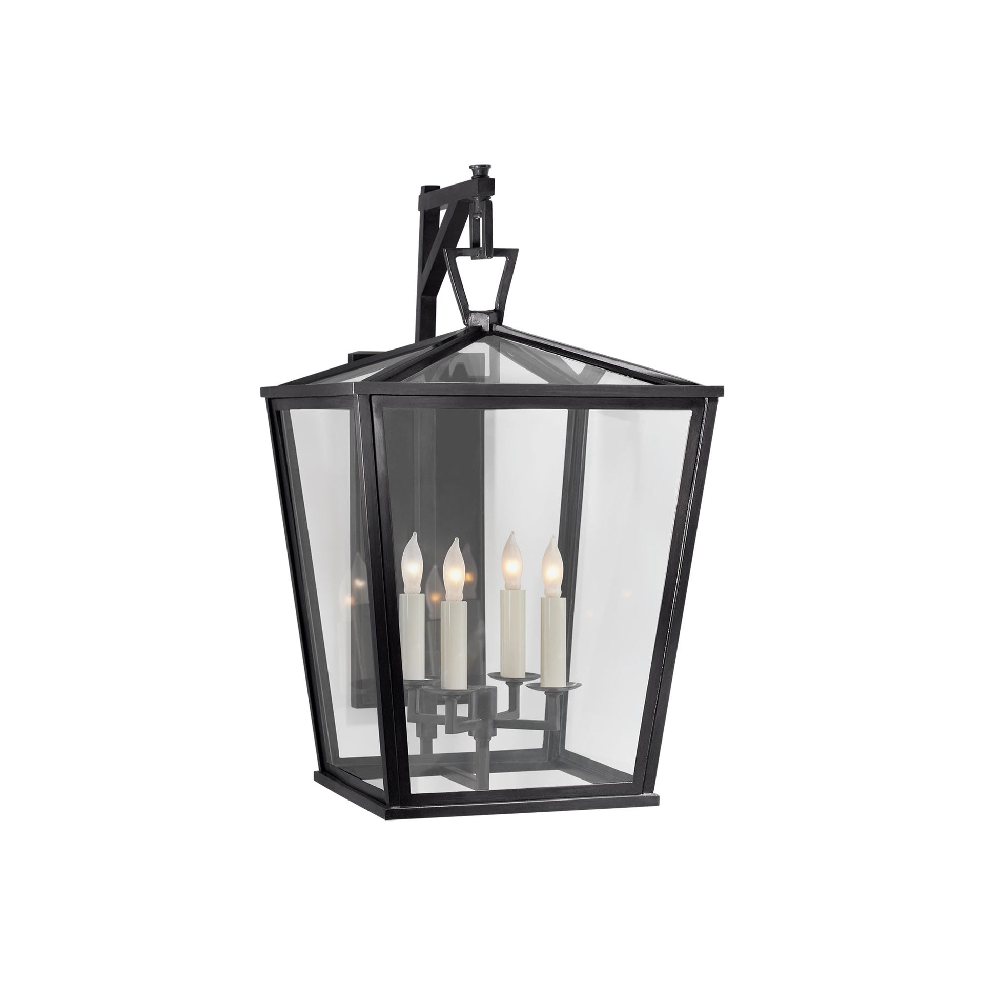 Darlana Bronze and Black Lantern-Style Sconce, 21.25" H