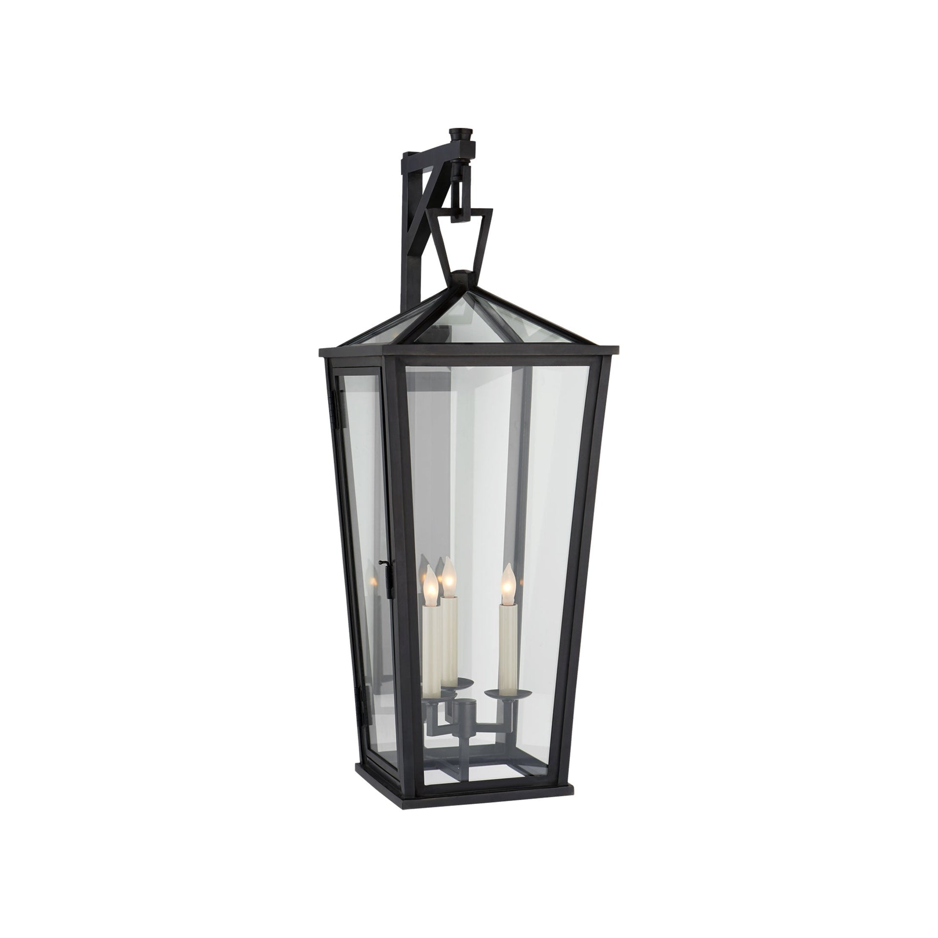 Chapman & Myers Handcrafted Bronze & Black Lantern-Style Sconce