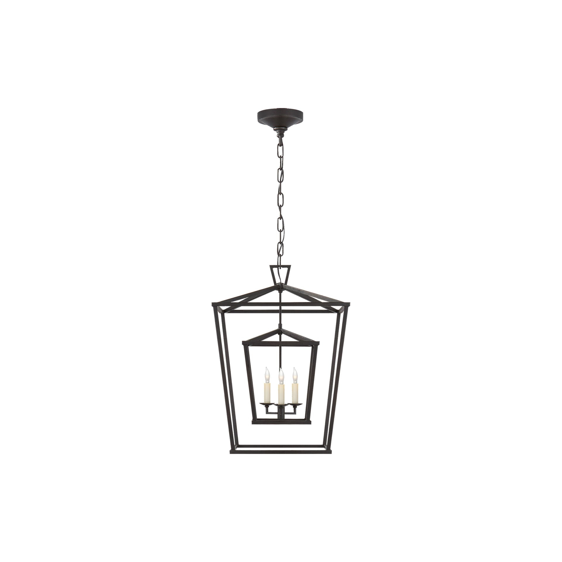 Polished Nickel Crystal Indoor/Outdoor Double Cage Lantern